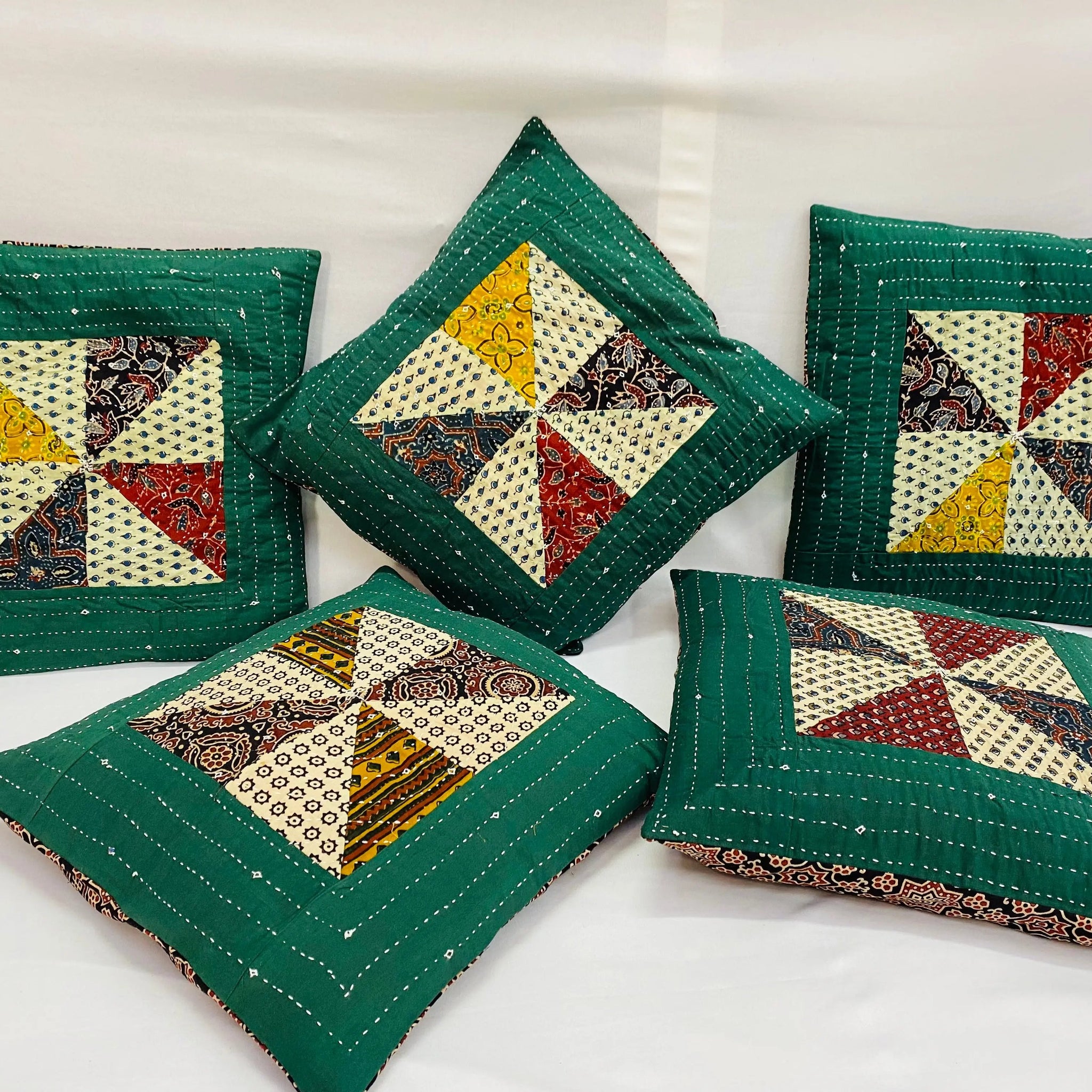 Ajarakh Patchwork Cushion Cover RAKHIYO