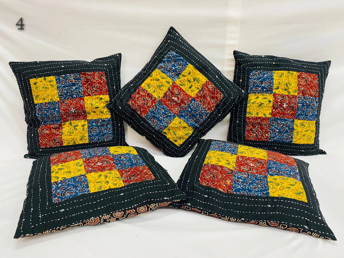 Ajarakh Patchwork Cushion Cover RAKHIYO