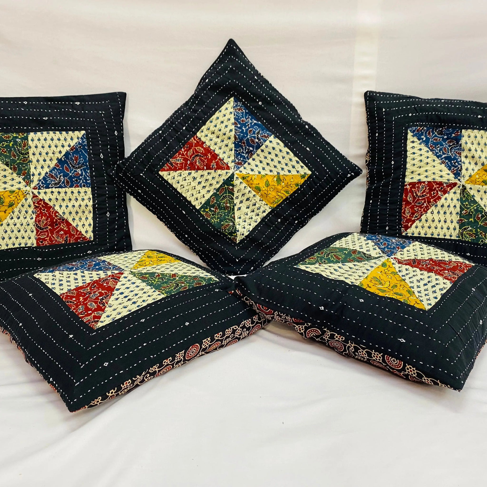 Ajarakh Patchwork Cushion Cover RAKHIYO