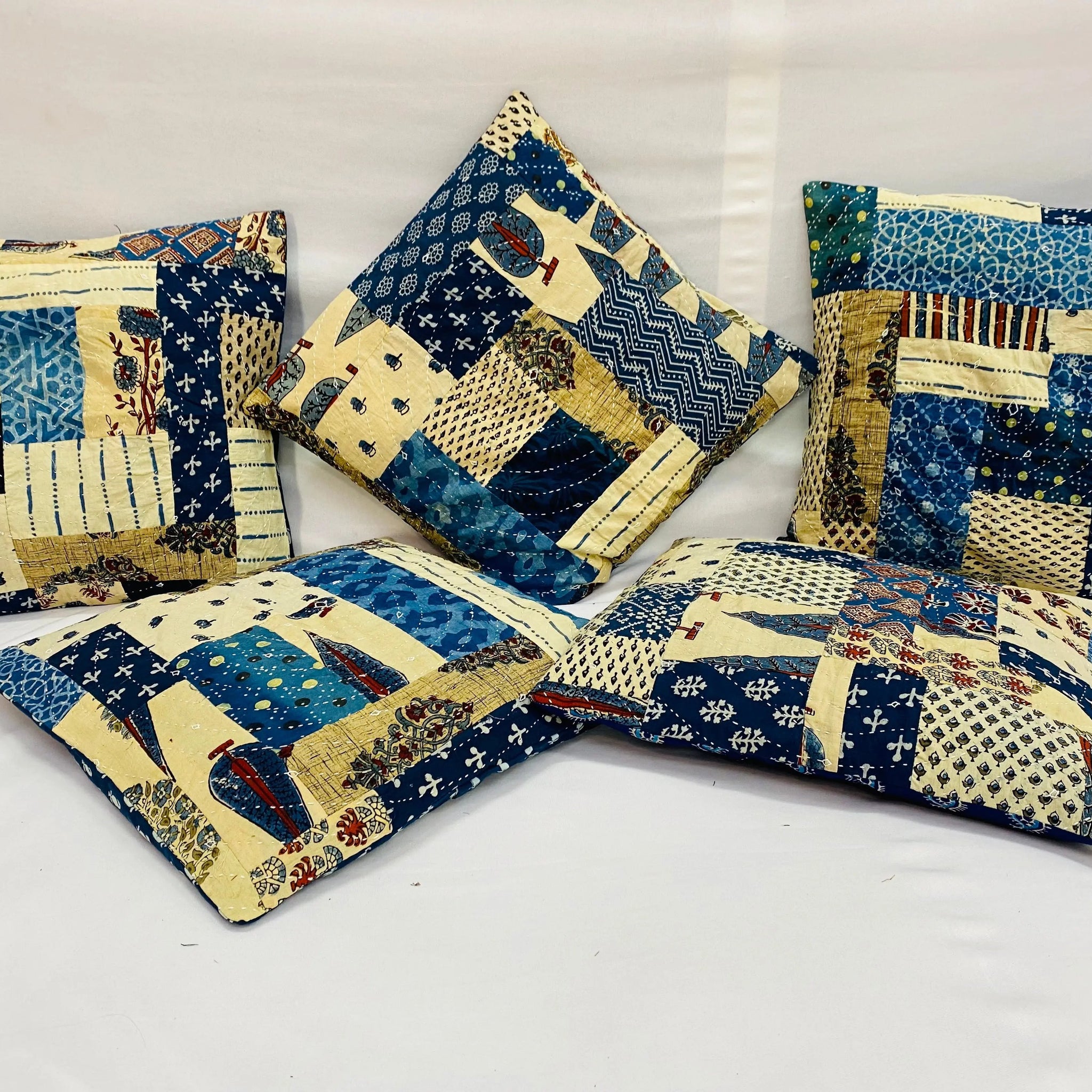 Ajarakh Patchwork Cushion Cover RAKHIYO