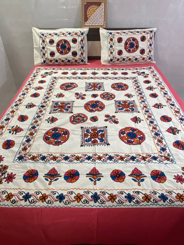 Kutchi Embroidered Double-Bedsheet