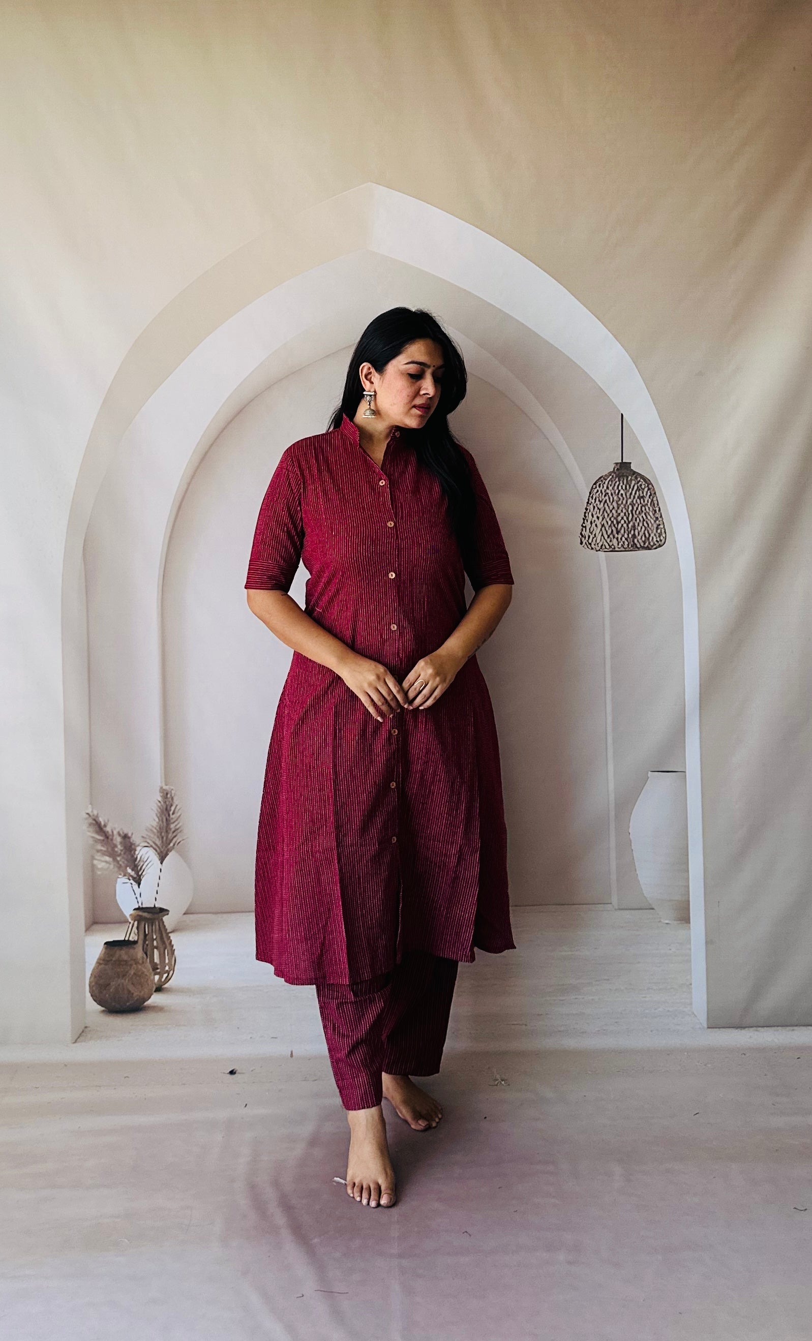 Cotton Kantha A-line Co-ord Set