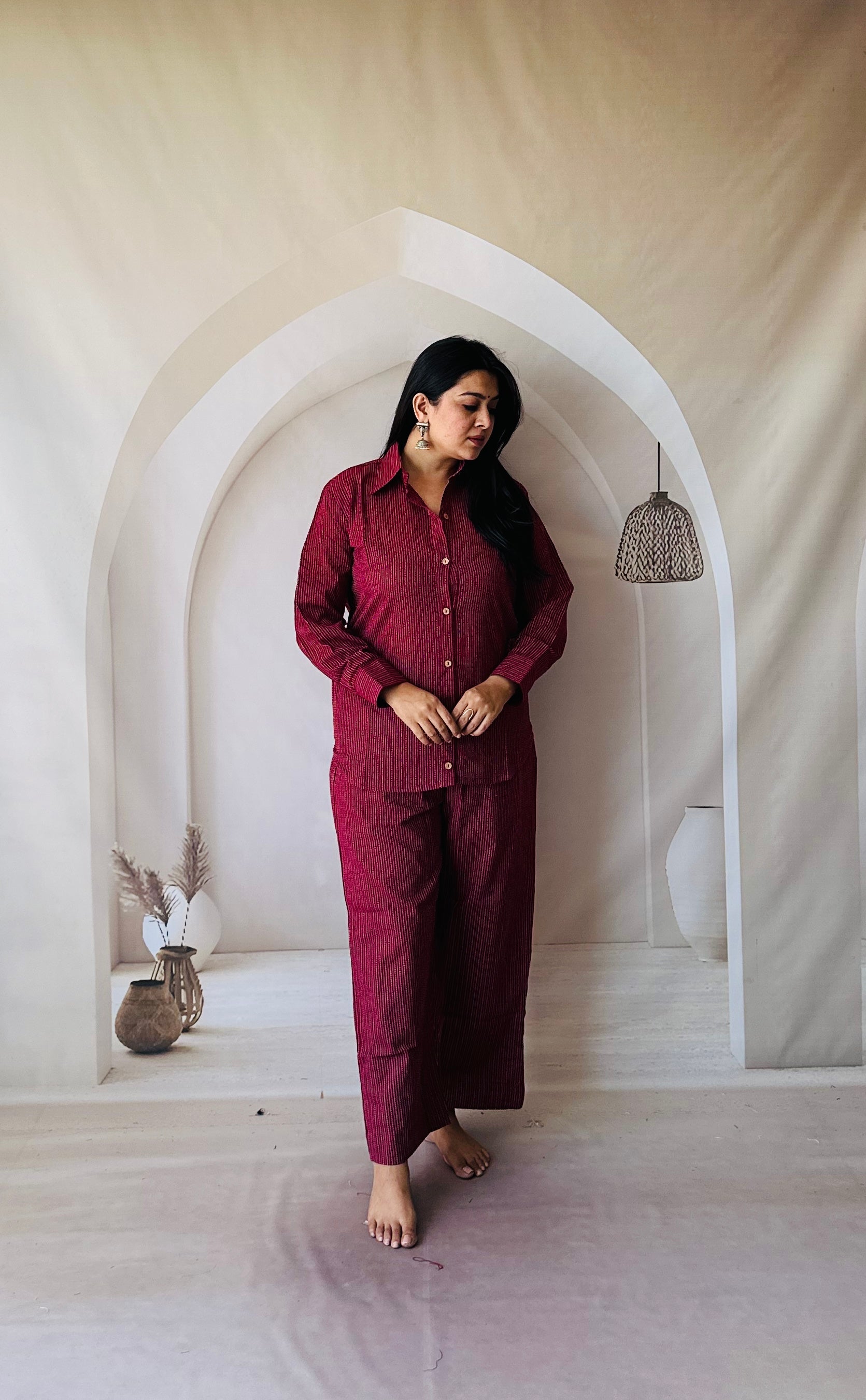 Shirt Style Cotton Kantha Co-ord Set