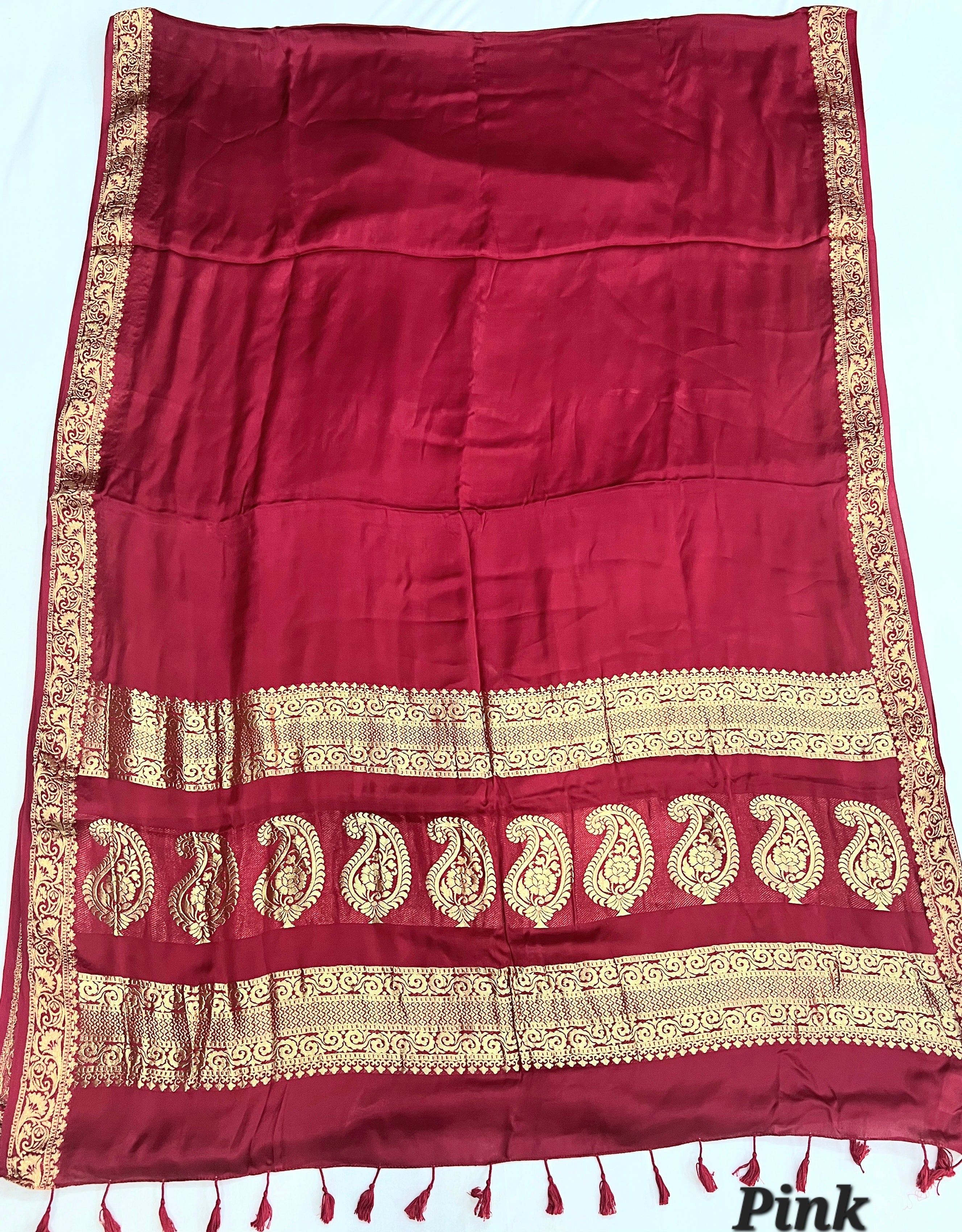 Nakshi Jari Border Plain Modal Saree