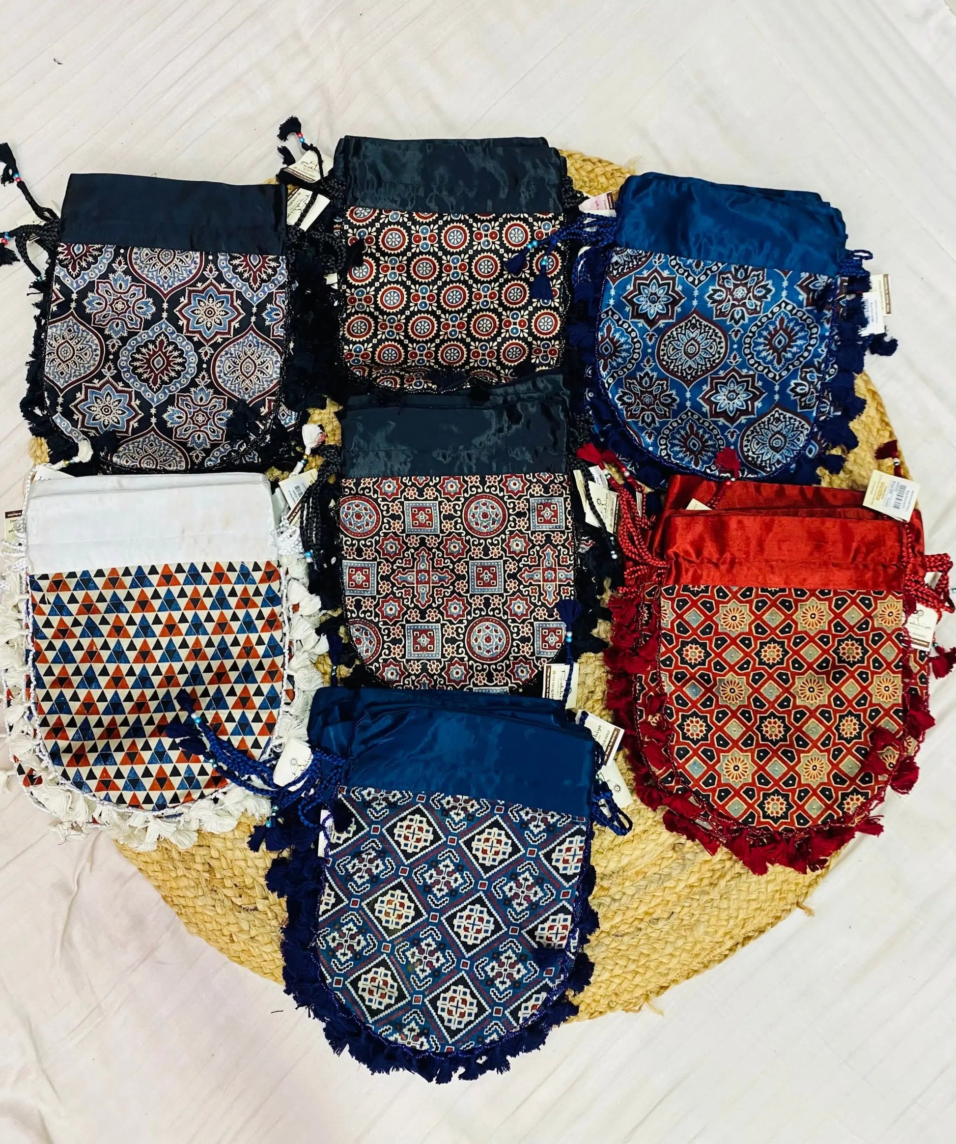 Ajarakh Mashroo Silk Potli Bag RAKHIYO