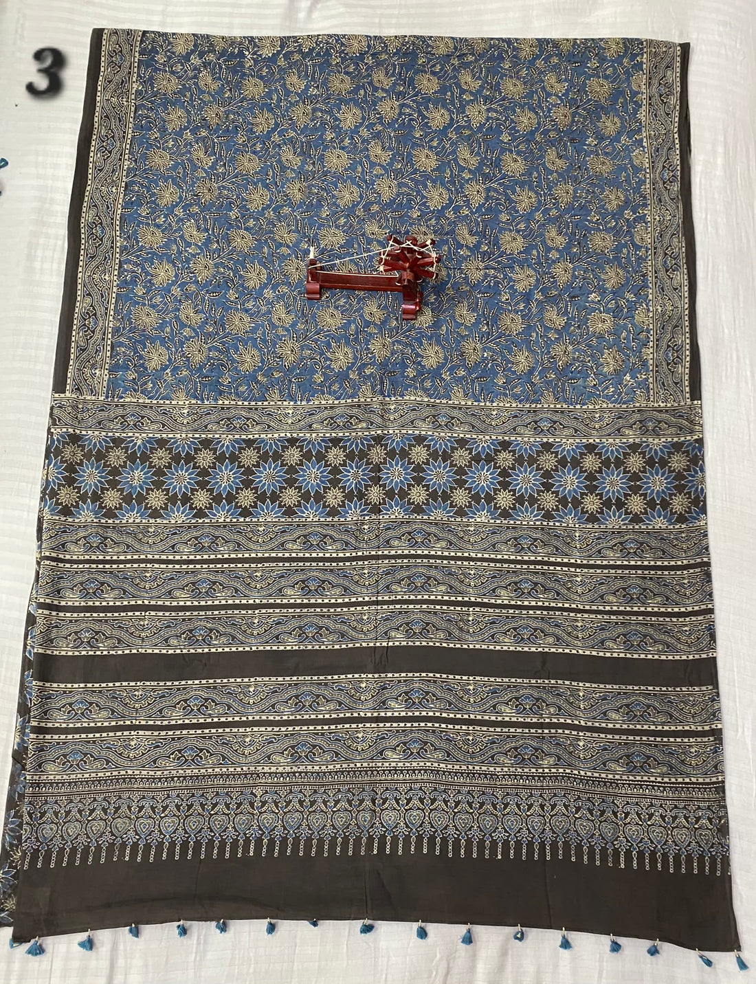 Mal Cotton Ajarakh Natural Dyed Saree RAKHIYO