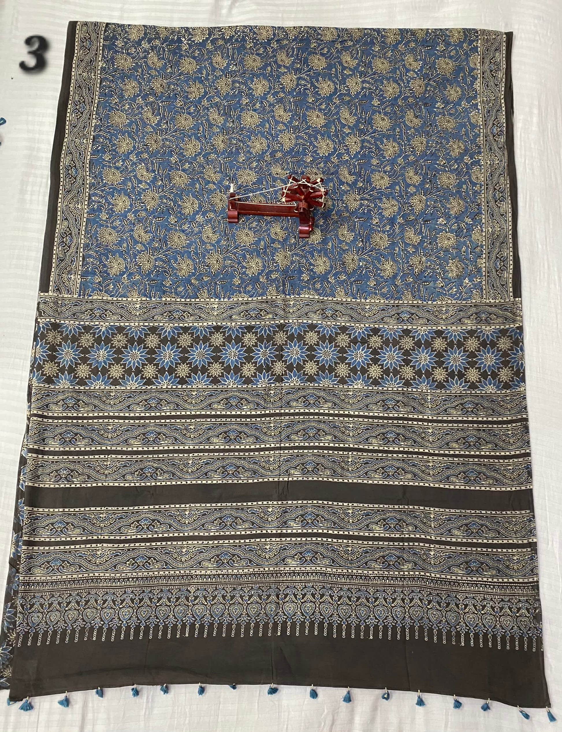 Mal Cotton Ajarakh Natural Dyed Saree RAKHIYO