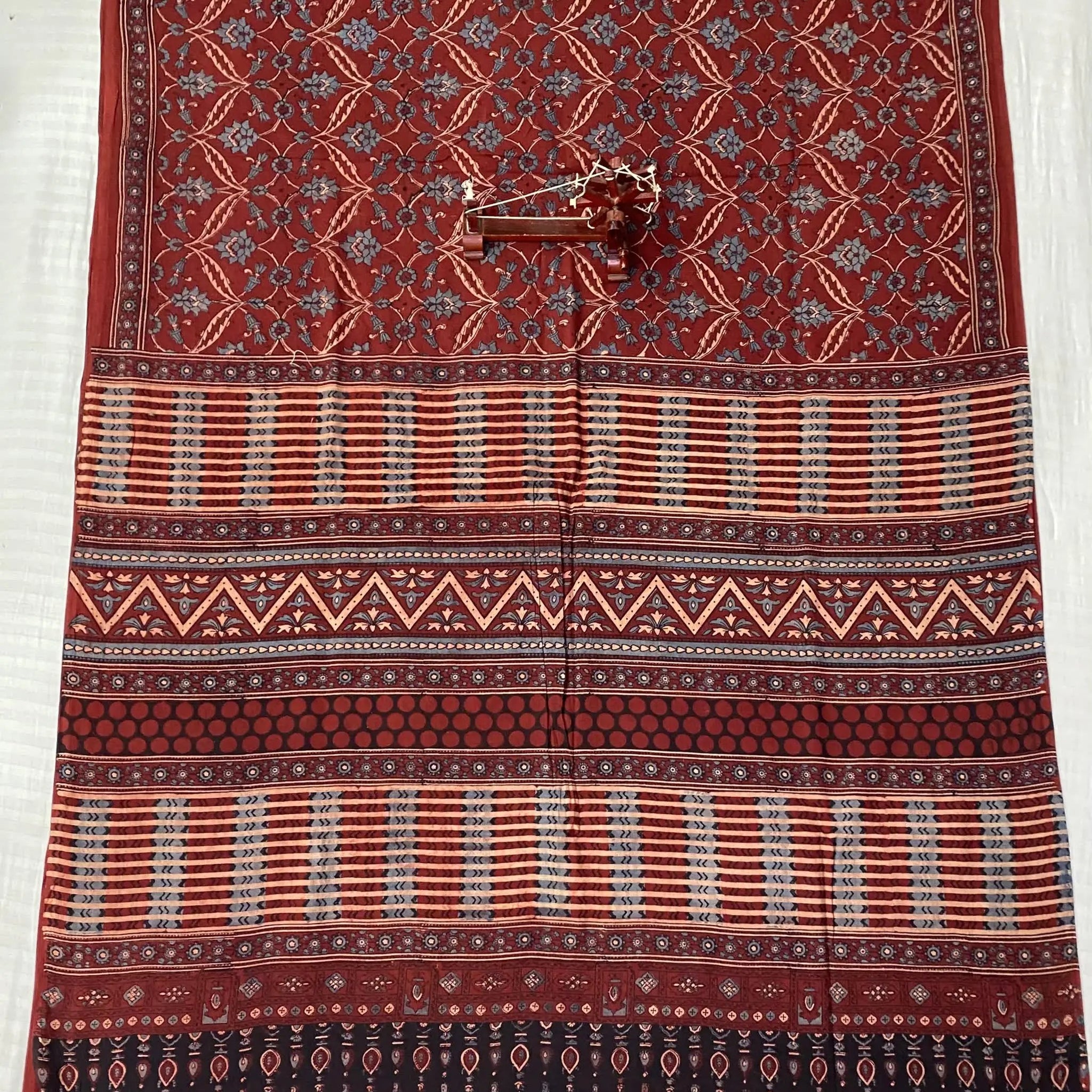 Mal Cotton Ajarakh Natural Dyed Saree RAKHIYO