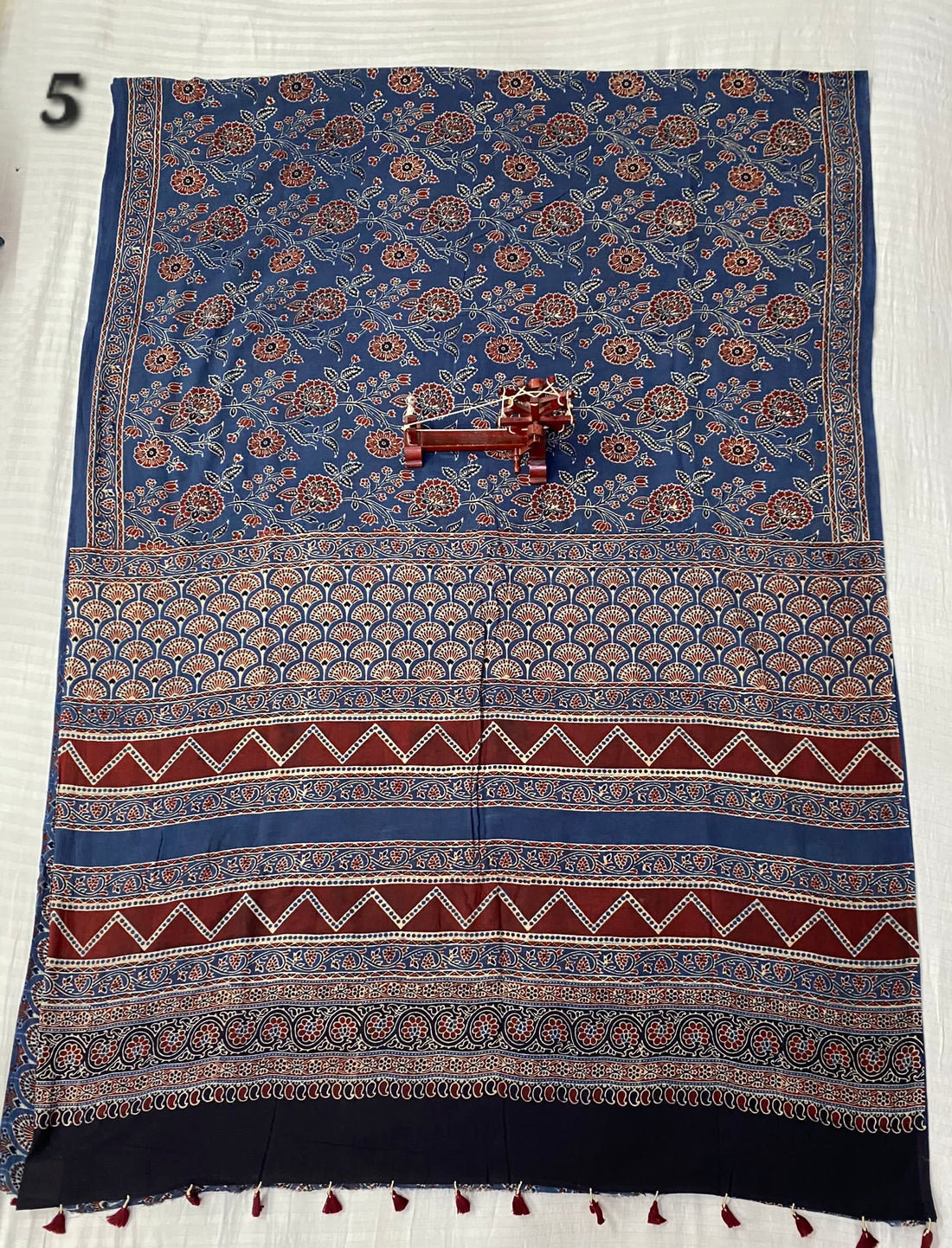 Mal Cotton Ajarakh Natural Dyed Saree RAKHIYO