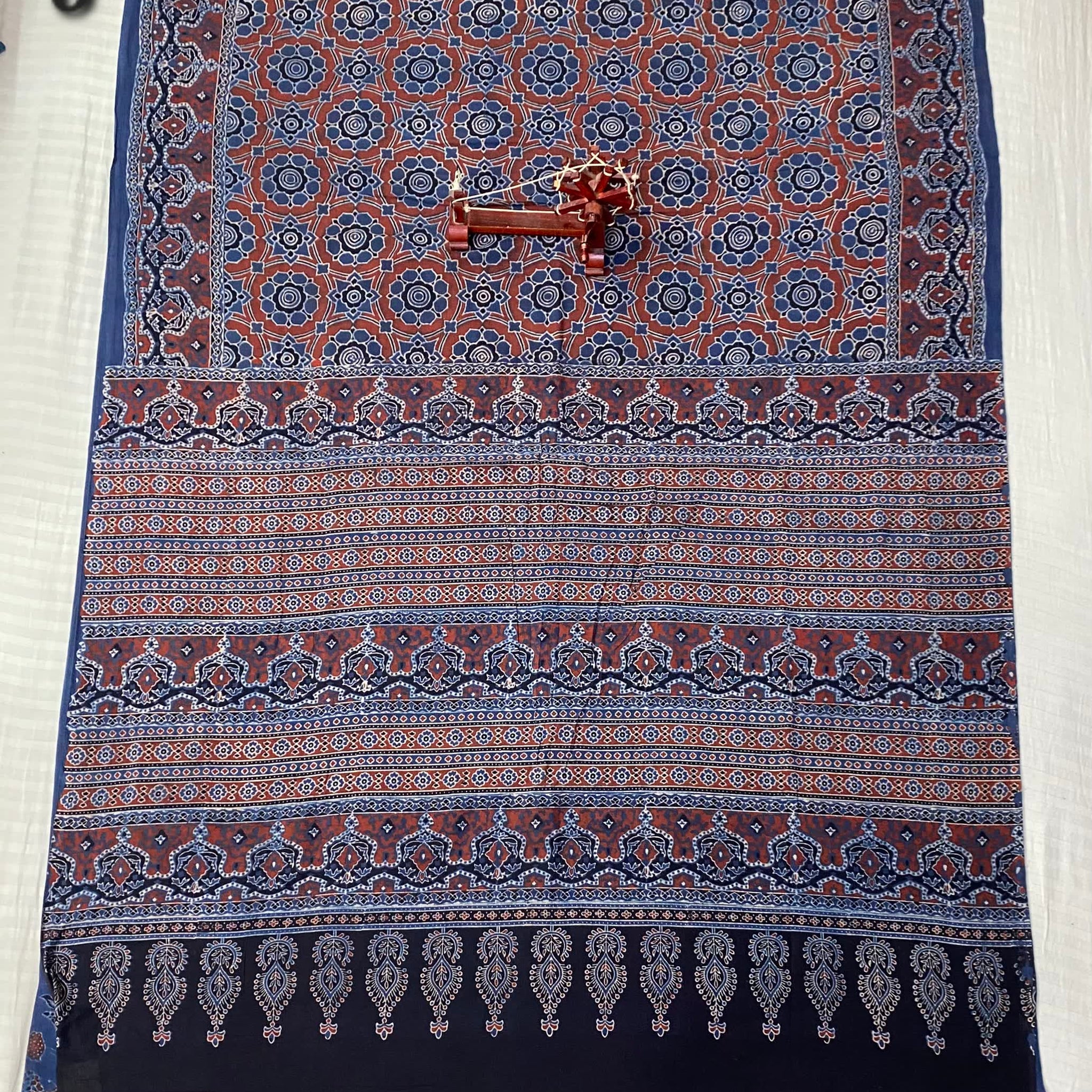 Mal Cotton Ajarakh Natural Dyed Saree RAKHIYO