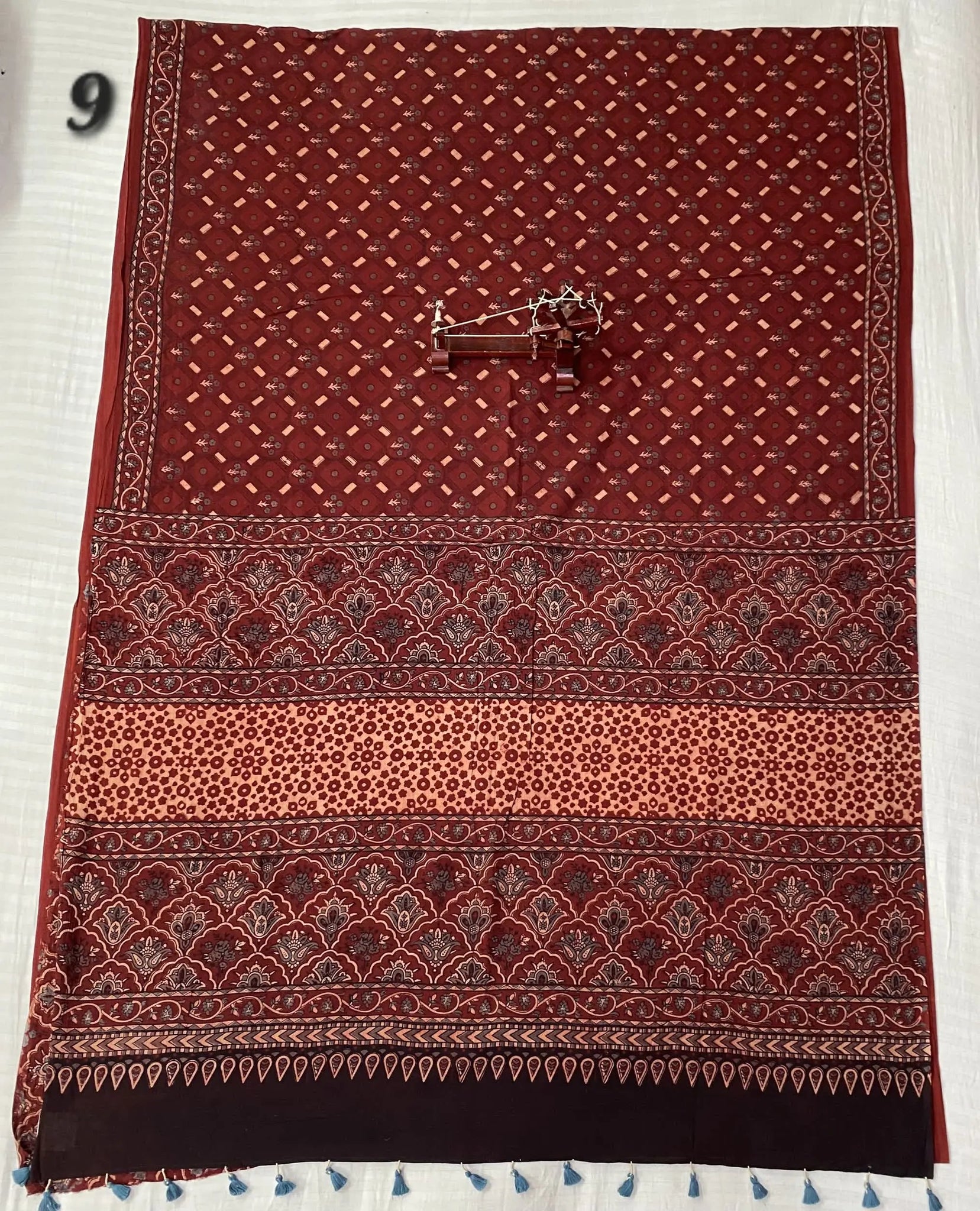 Mal Cotton Ajarakh Natural Dyed Saree RAKHIYO