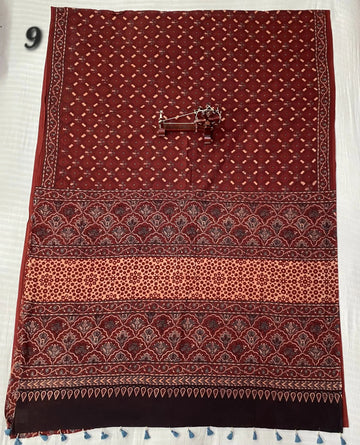 Mal Cotton Ajarakh Natural Dyed Saree RAKHIYO