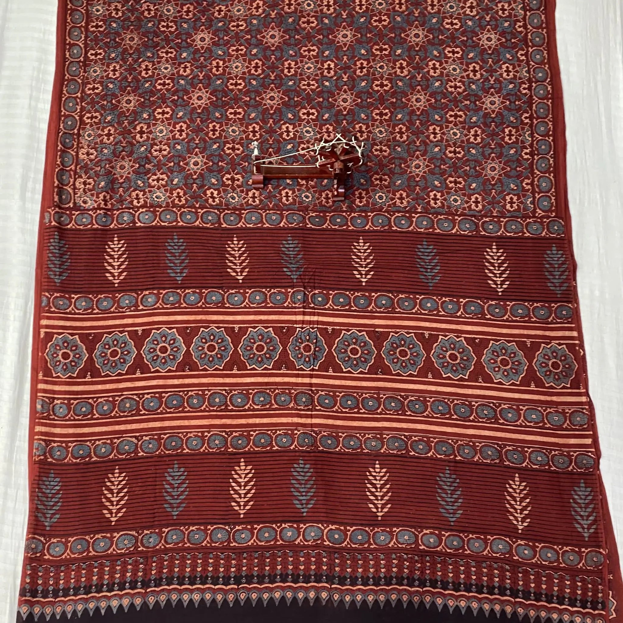 Mal Cotton Ajarakh Natural Dyed Saree RAKHIYO