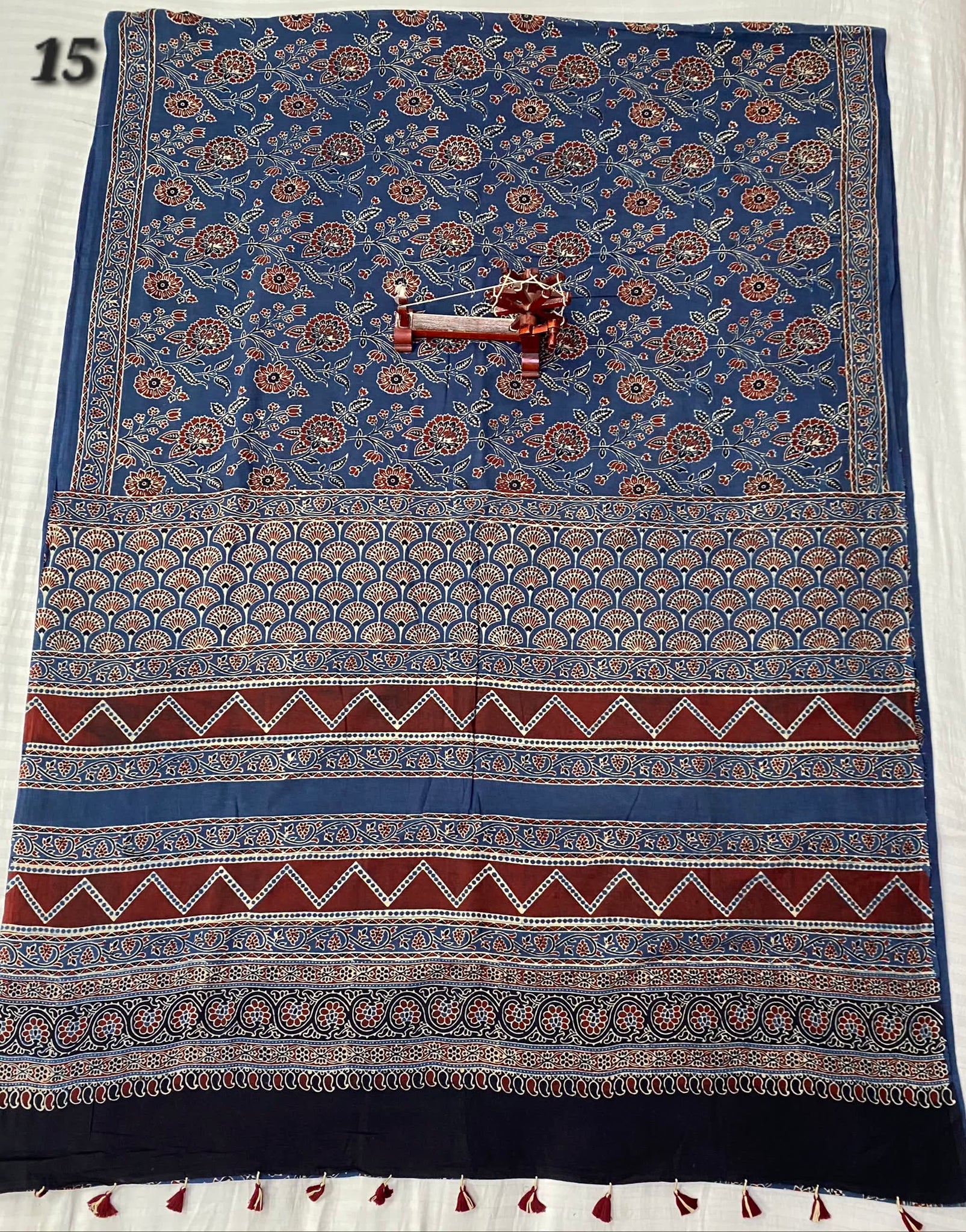 Mal Cotton Ajarakh Natural Dyed Saree RAKHIYO