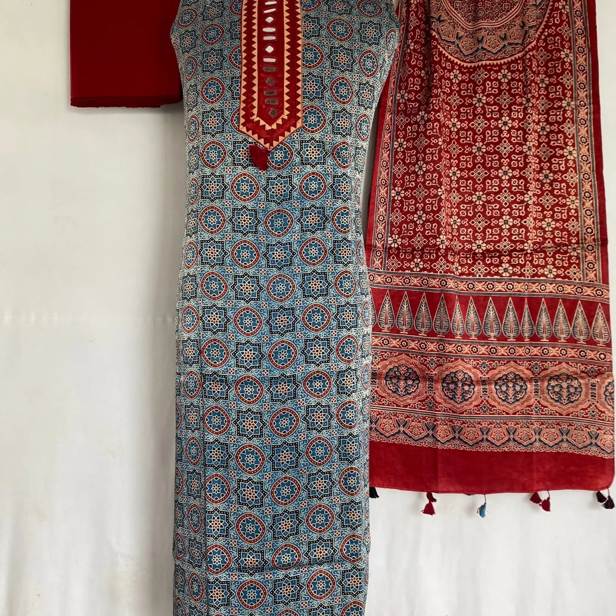 Ajarakh Mashroo Mirror Suit Material RAKHIYO