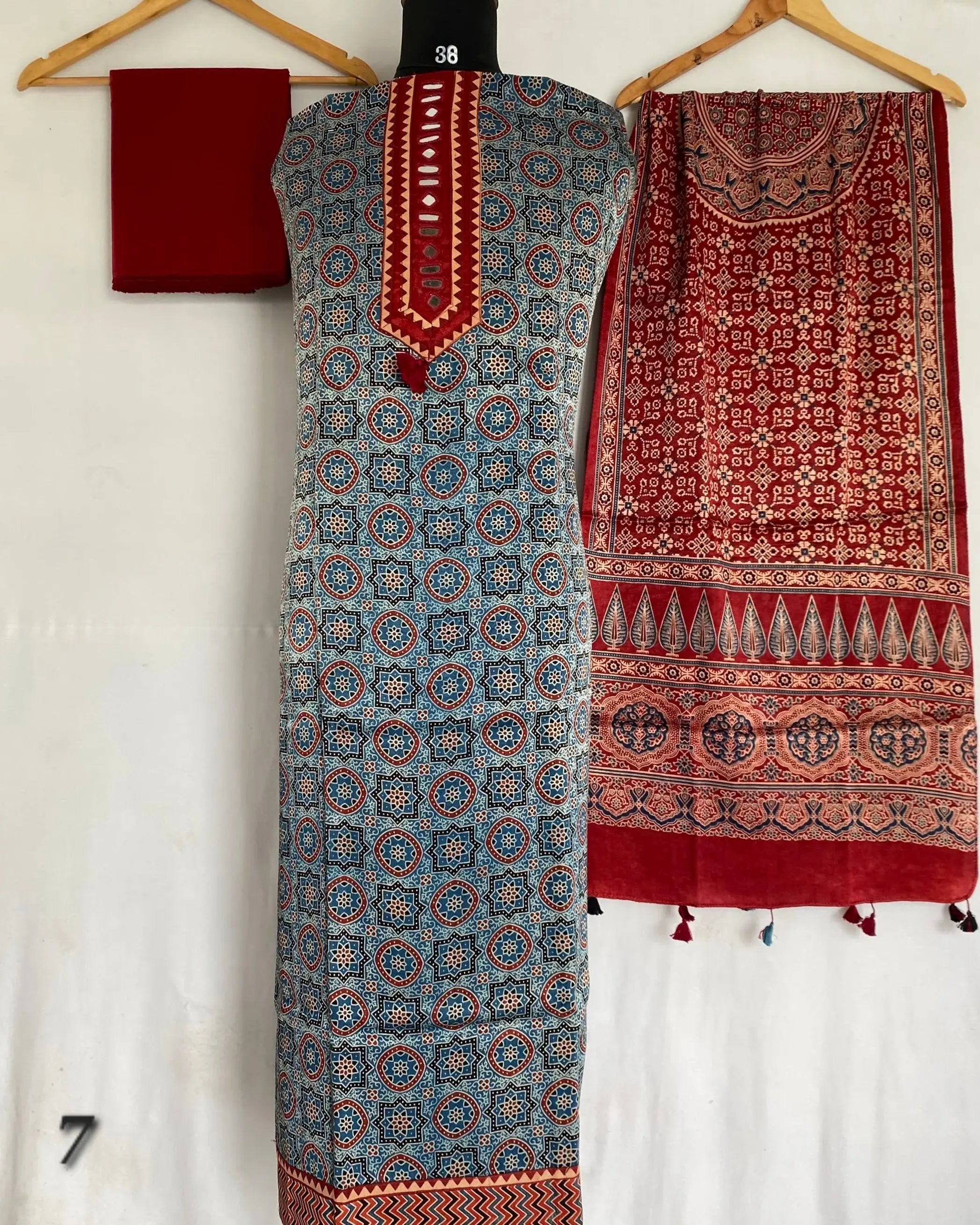 Ajarakh Mashroo Mirror Suit Material RAKHIYO