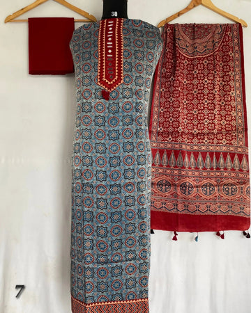 Ajarakh Mashroo Mirror Suit Material RAKHIYO