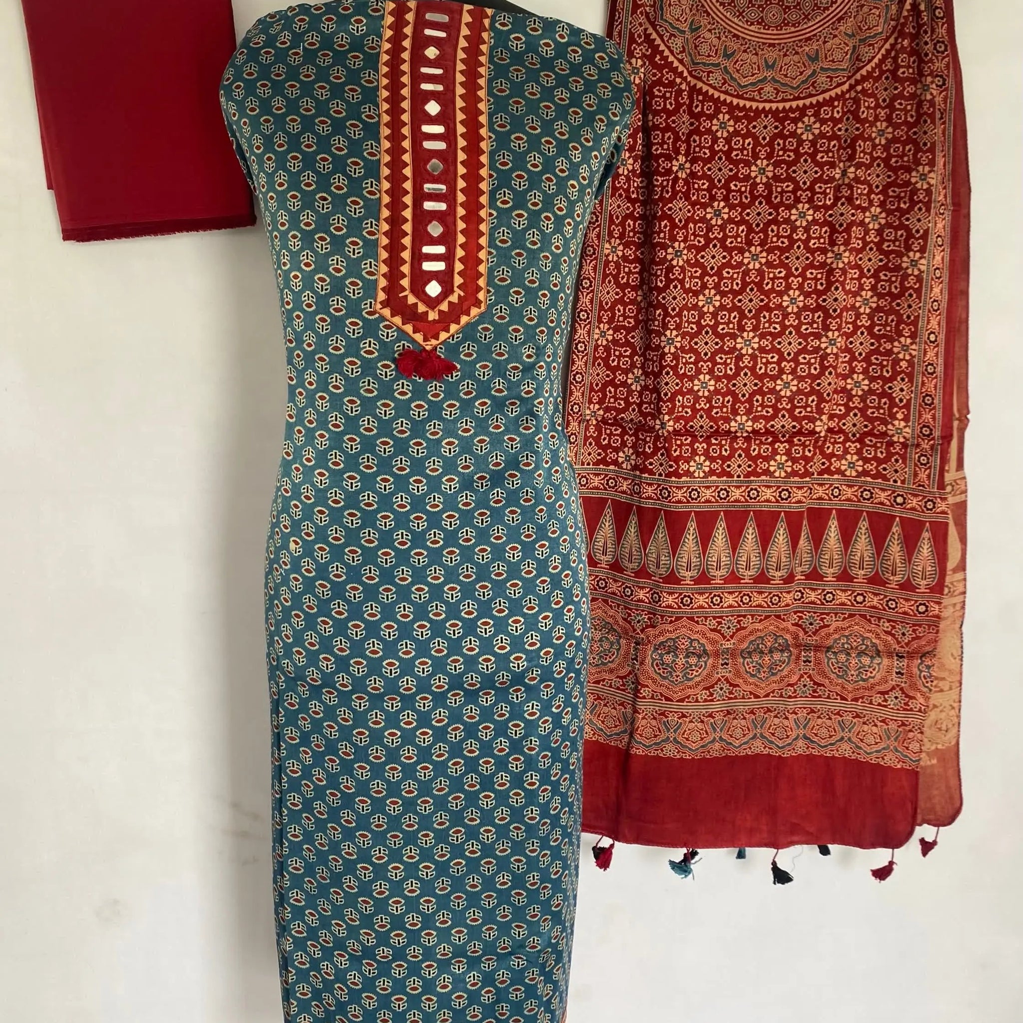 Ajarakh Mashroo Mirror Suit Material RAKHIYO