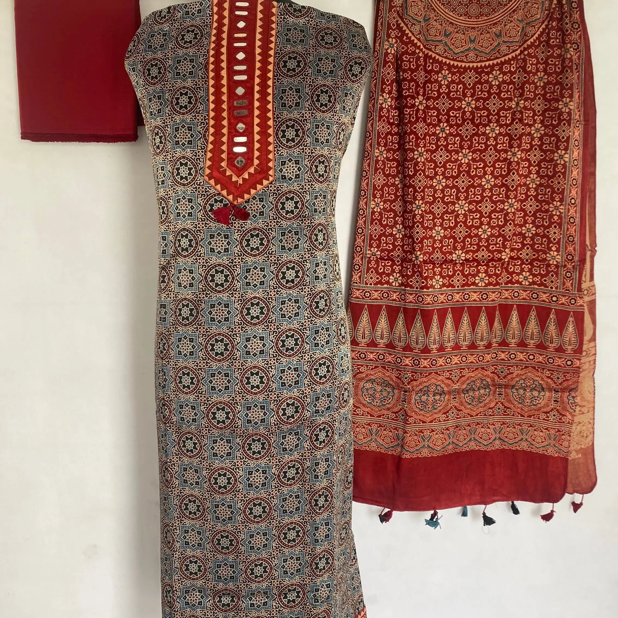 Ajarakh Mashroo Mirror Suit Material RAKHIYO