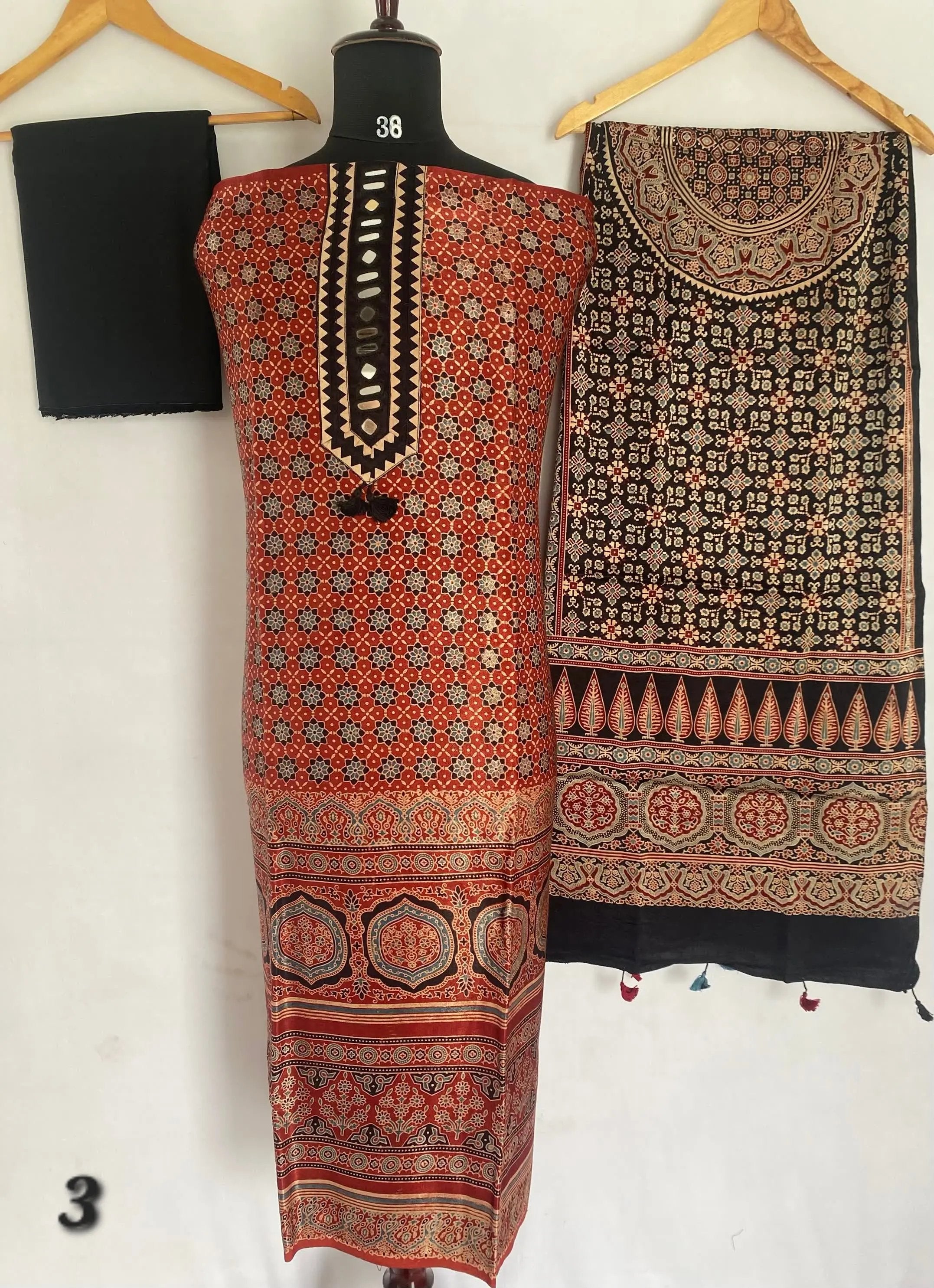 Ajarakh Mashroo Mirror Suit Material RAKHIYO