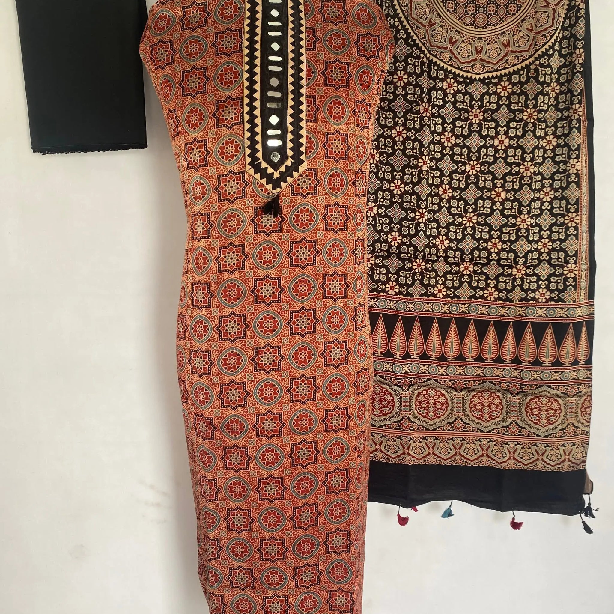 Ajarakh Mashroo Mirror Suit Material RAKHIYO