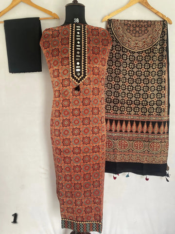 Ajarakh Mashroo Mirror Suit Material RAKHIYO