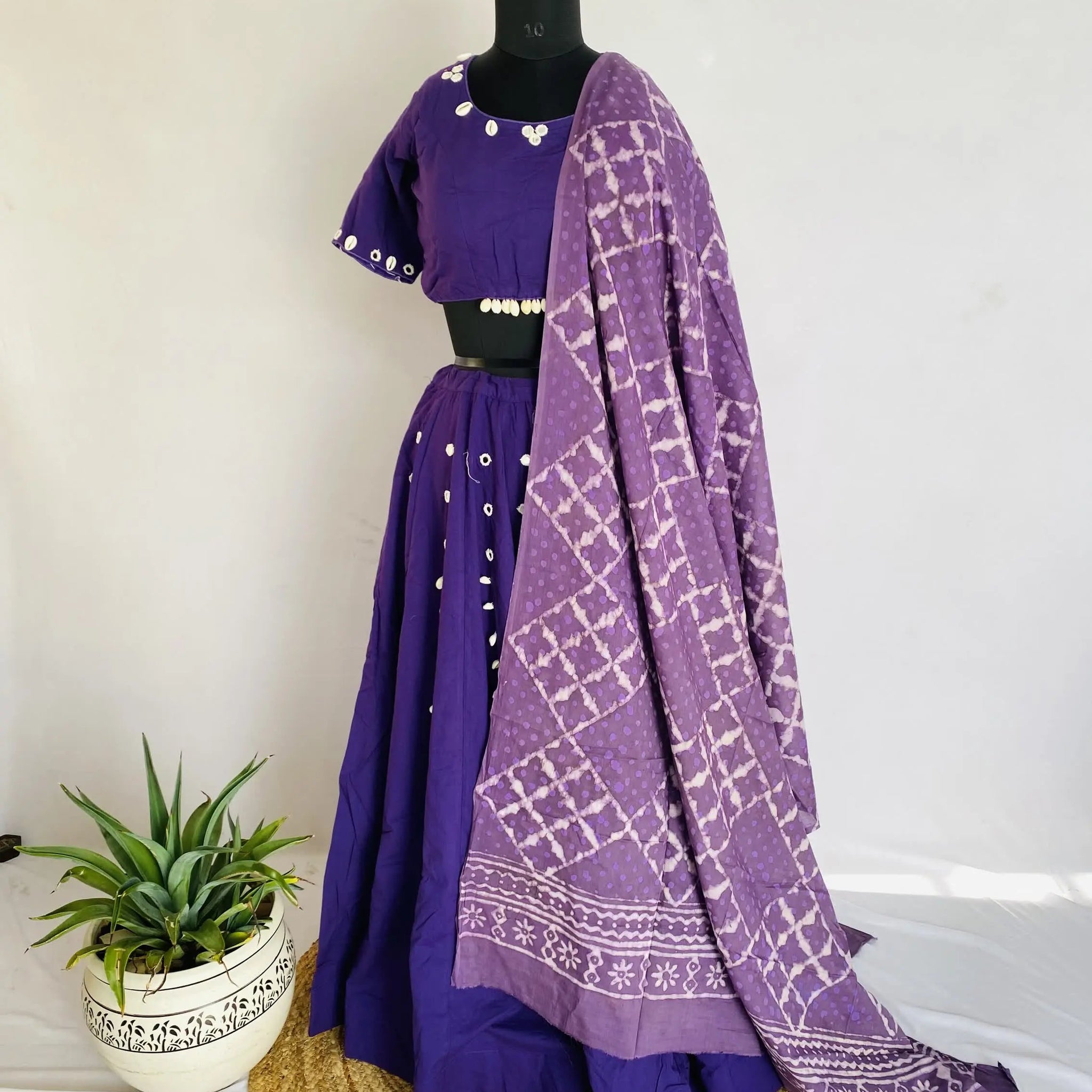 Purple Mirror Kodi Cotton Chaniyacholi RAKHIYO