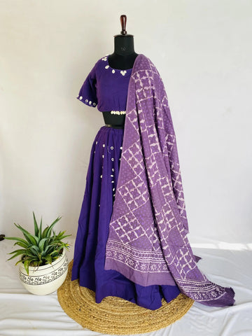 Purple Mirror Kodi Cotton Chaniyacholi RAKHIYO