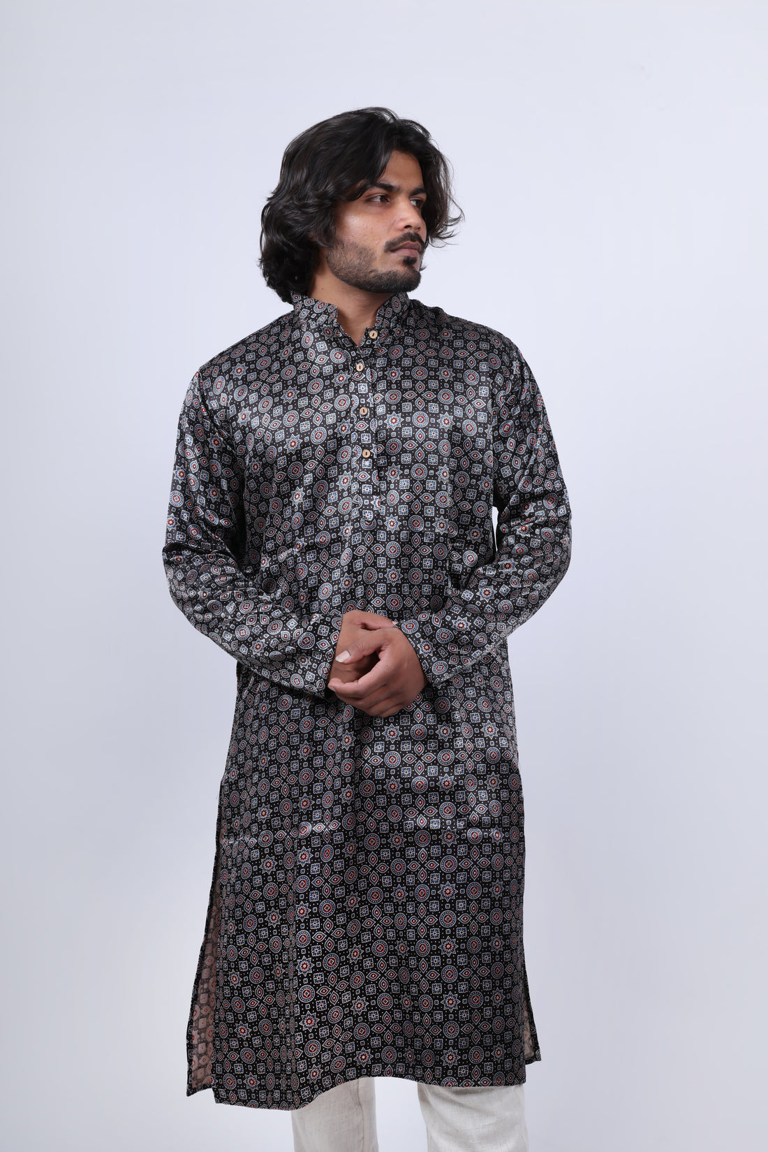 Mashroo Ajarakh Long Kurta