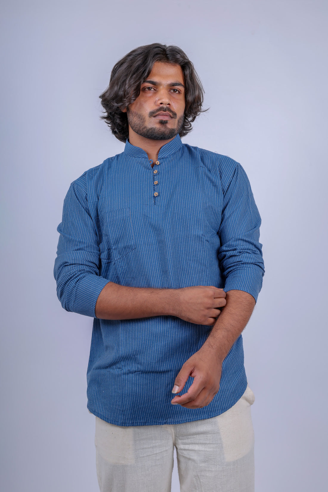 Cotton Kantha Short Full Sleeves Kurta