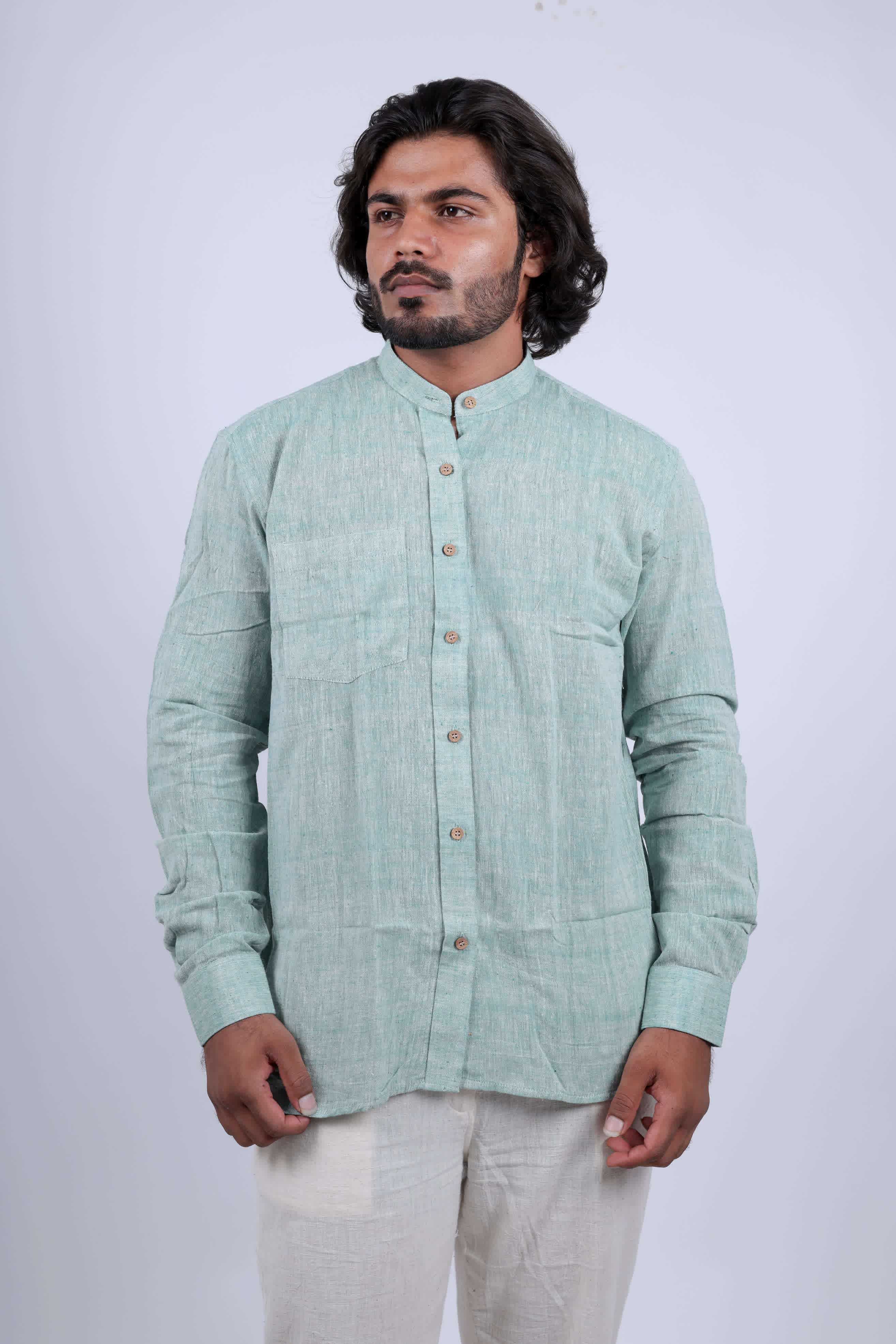 Kala Cotton Pista Full Sleeves Shirt