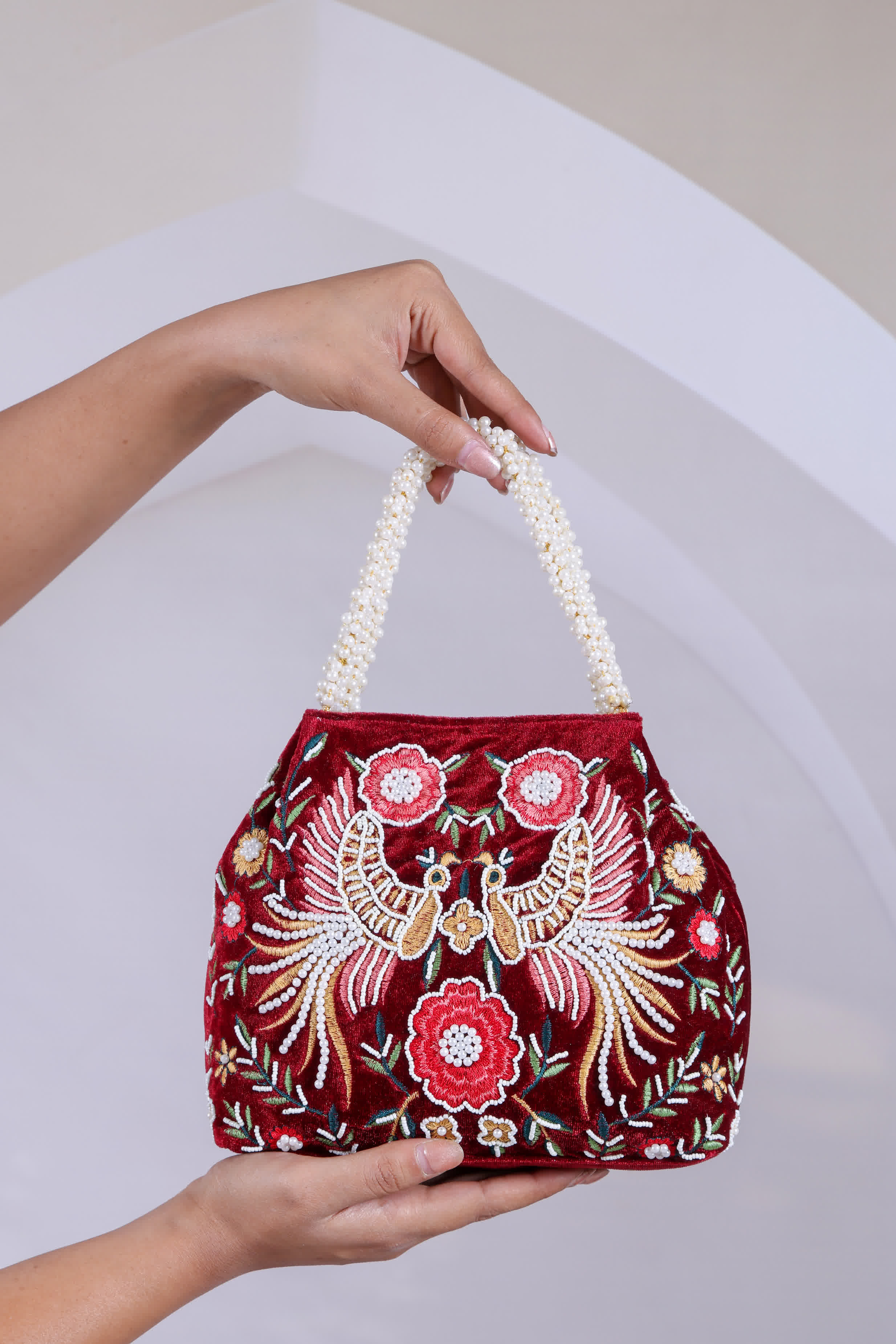 Velvet Bead Potli Bag