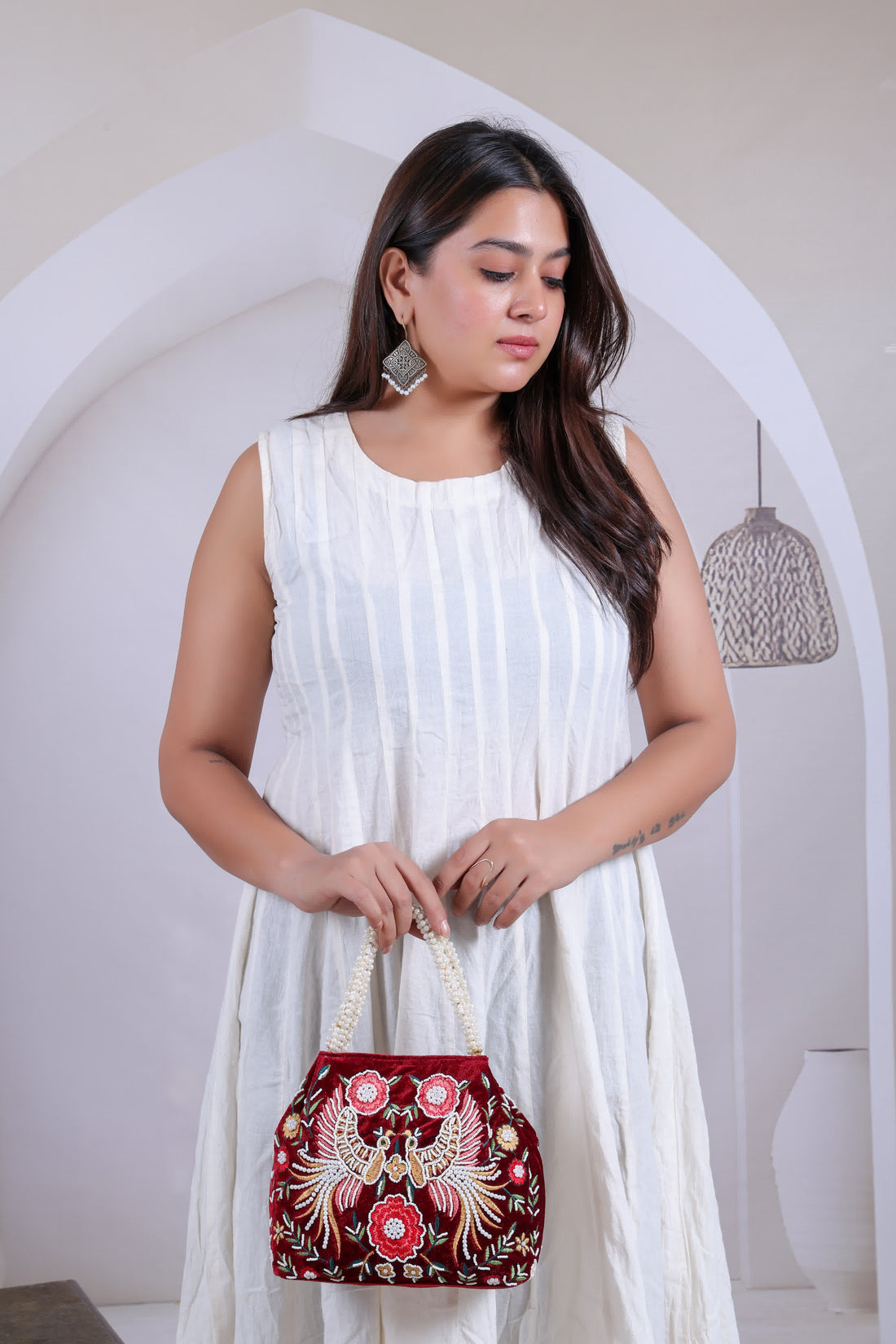 Velvet Bead Potli Bag