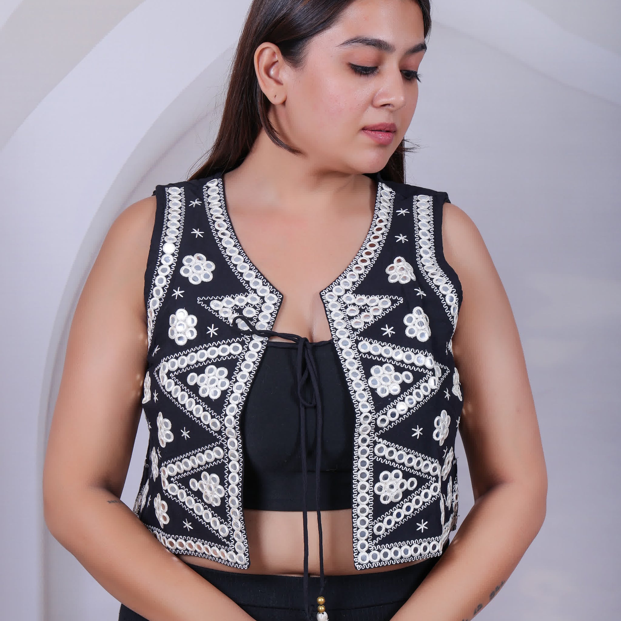 Black & White Embroidered Jacket
