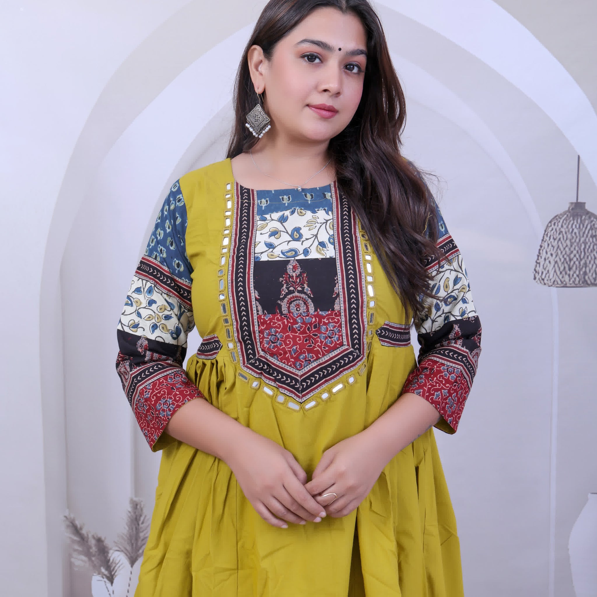 Kaveri Ajarakh Patchwork Multi Cotton Frock One piece