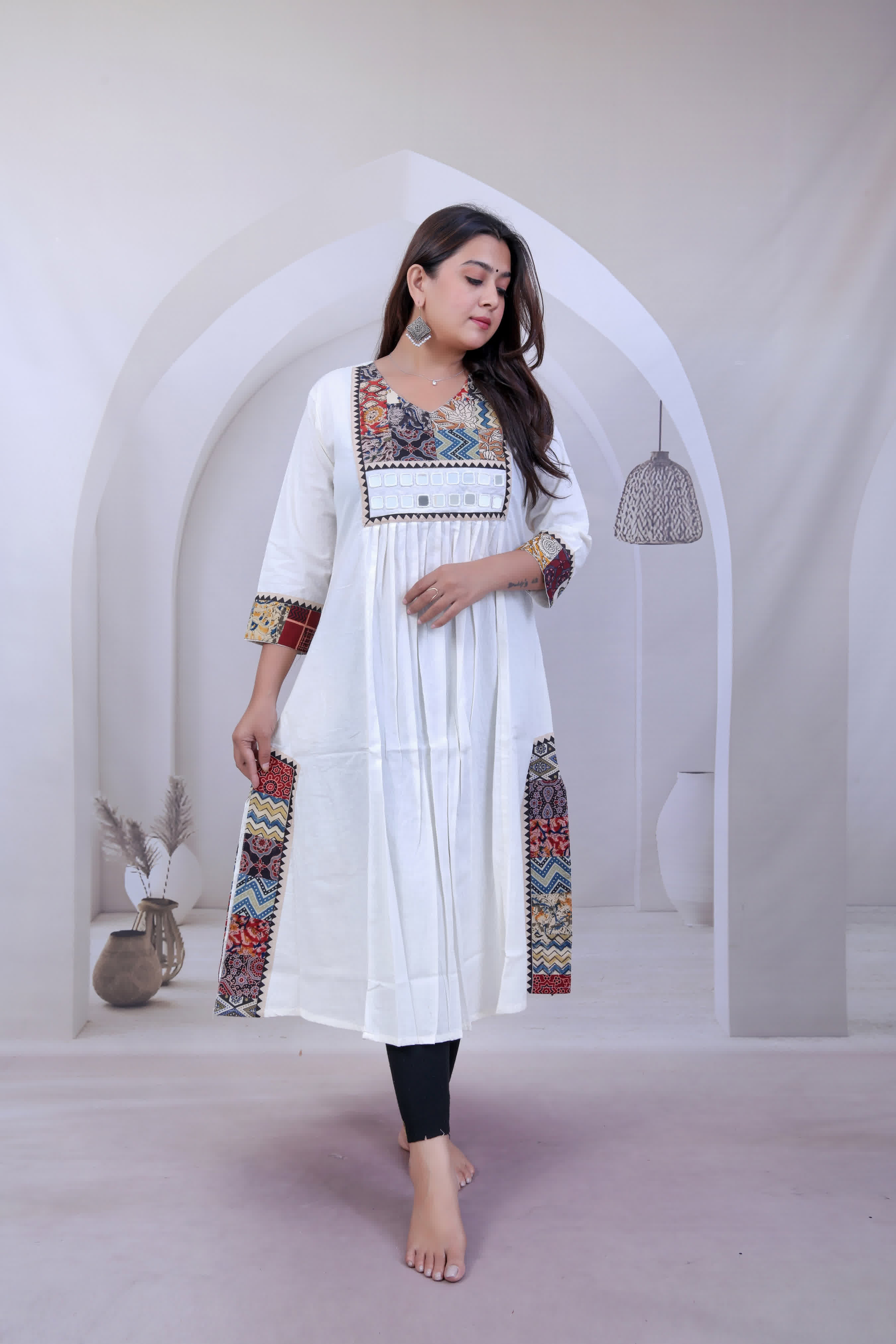 Eshita Ajarakh Multy Mirror Cotton Kurti