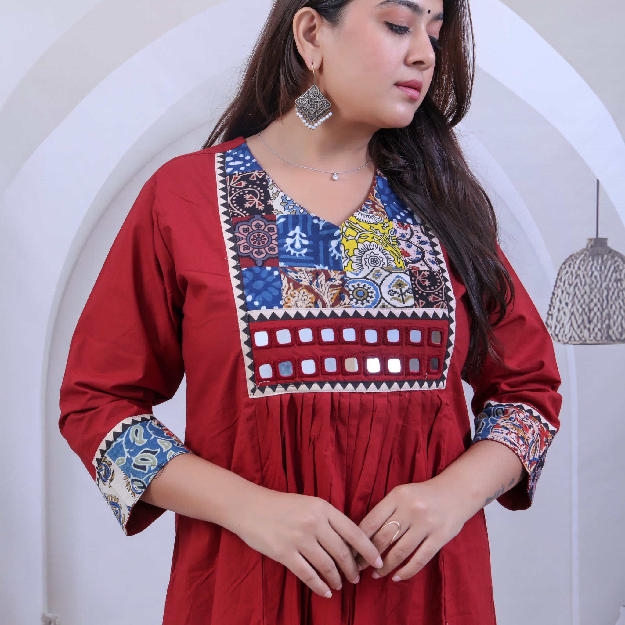 Eshita Ajarakh Multy Mirror Cotton Kurti