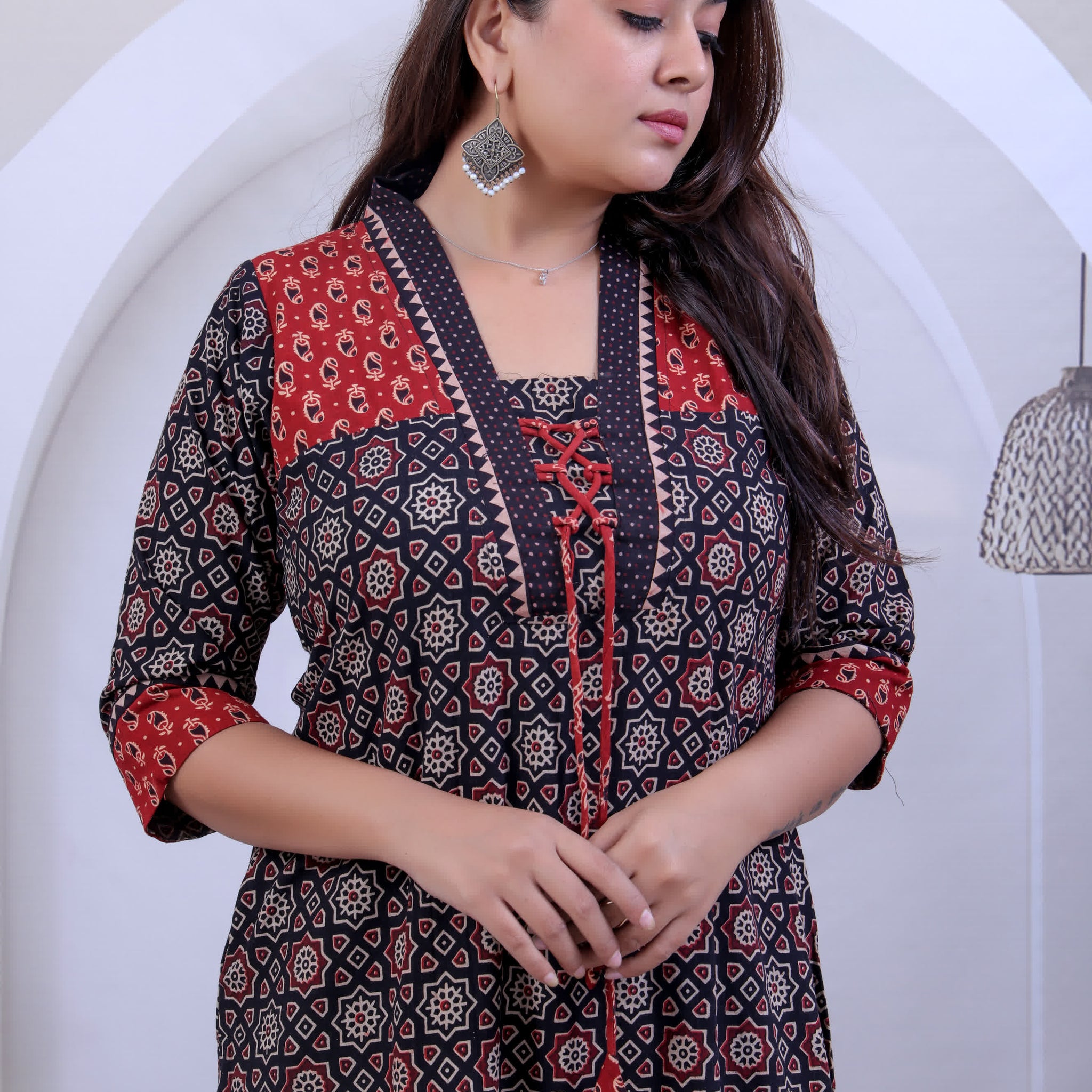 Kasis Ajarakh Cotton One Piece Kurti