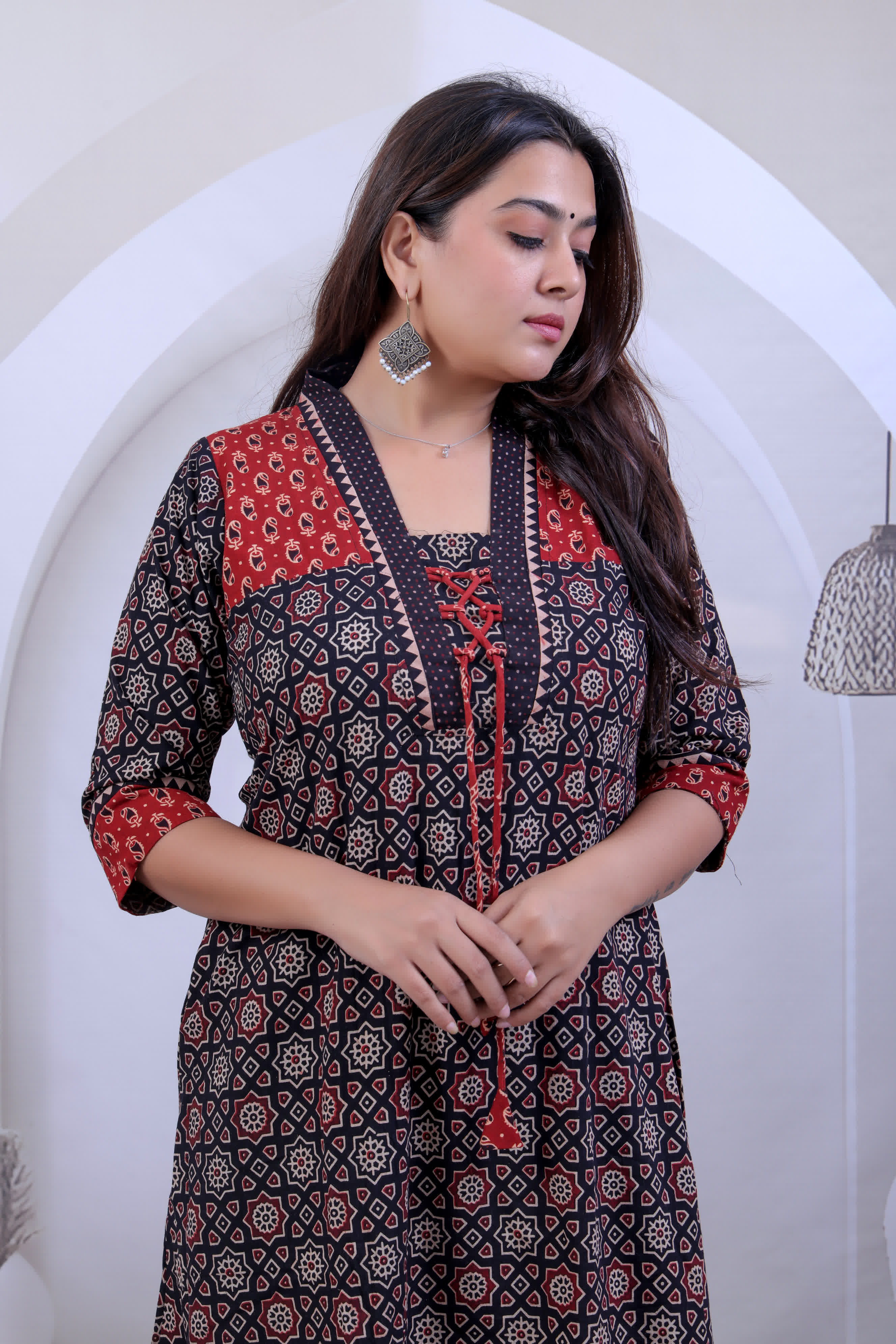 Kasis Ajarakh Cotton One Piece Kurti