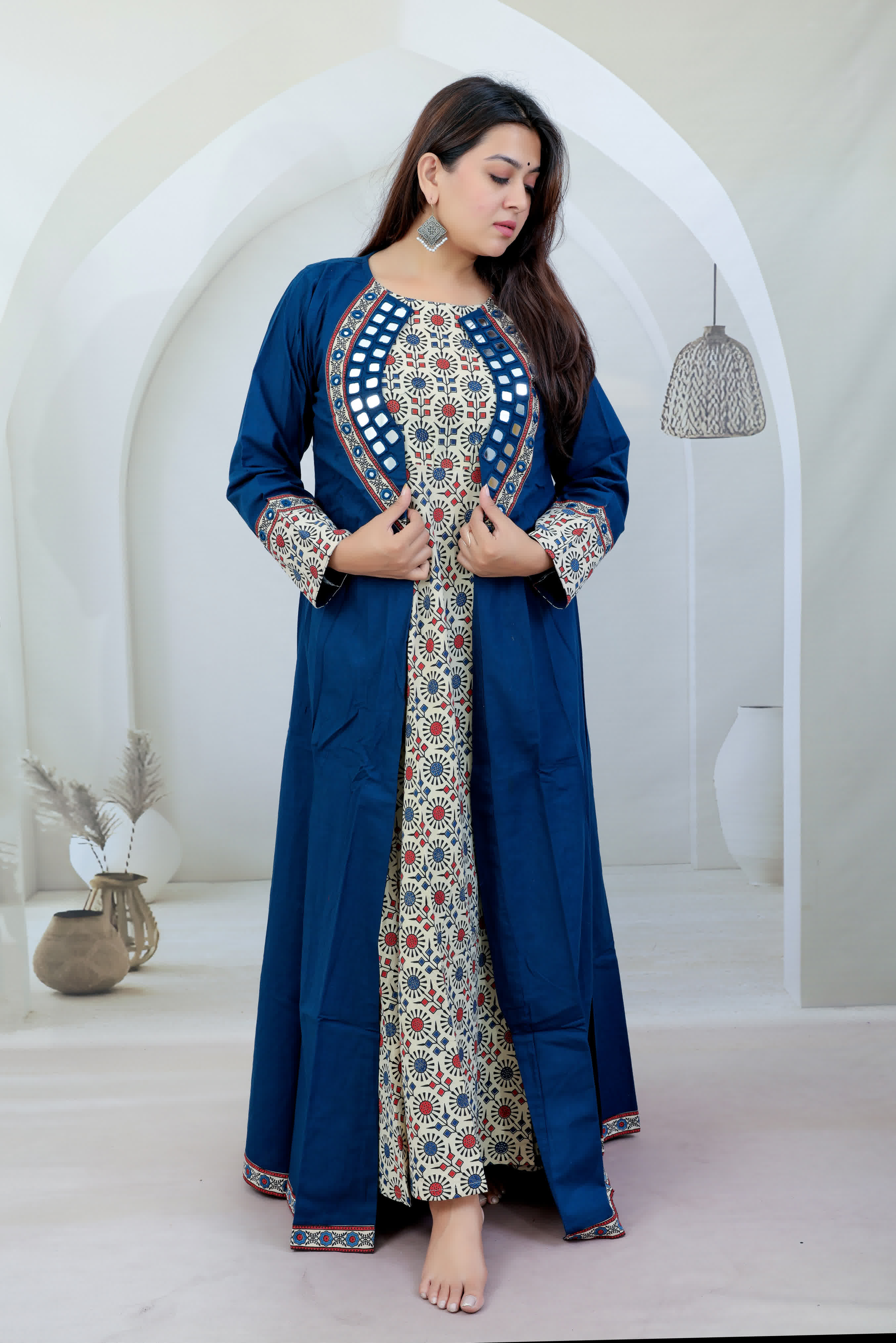 Naira Ajarakh One Piece & Mirror Shrug Cotton Kurti