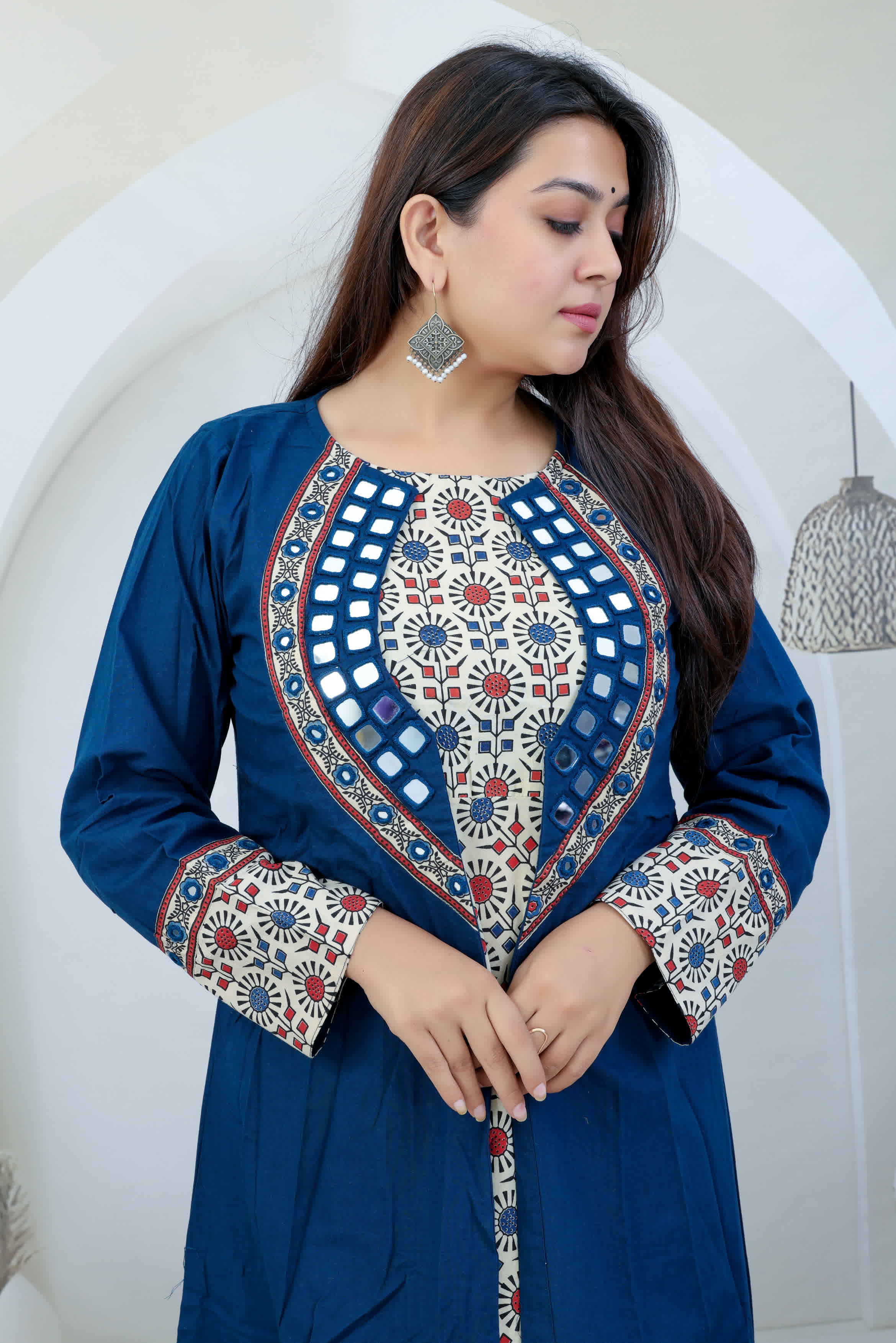 Naira Ajarakh One Piece & Mirror Shrug Cotton Kurti