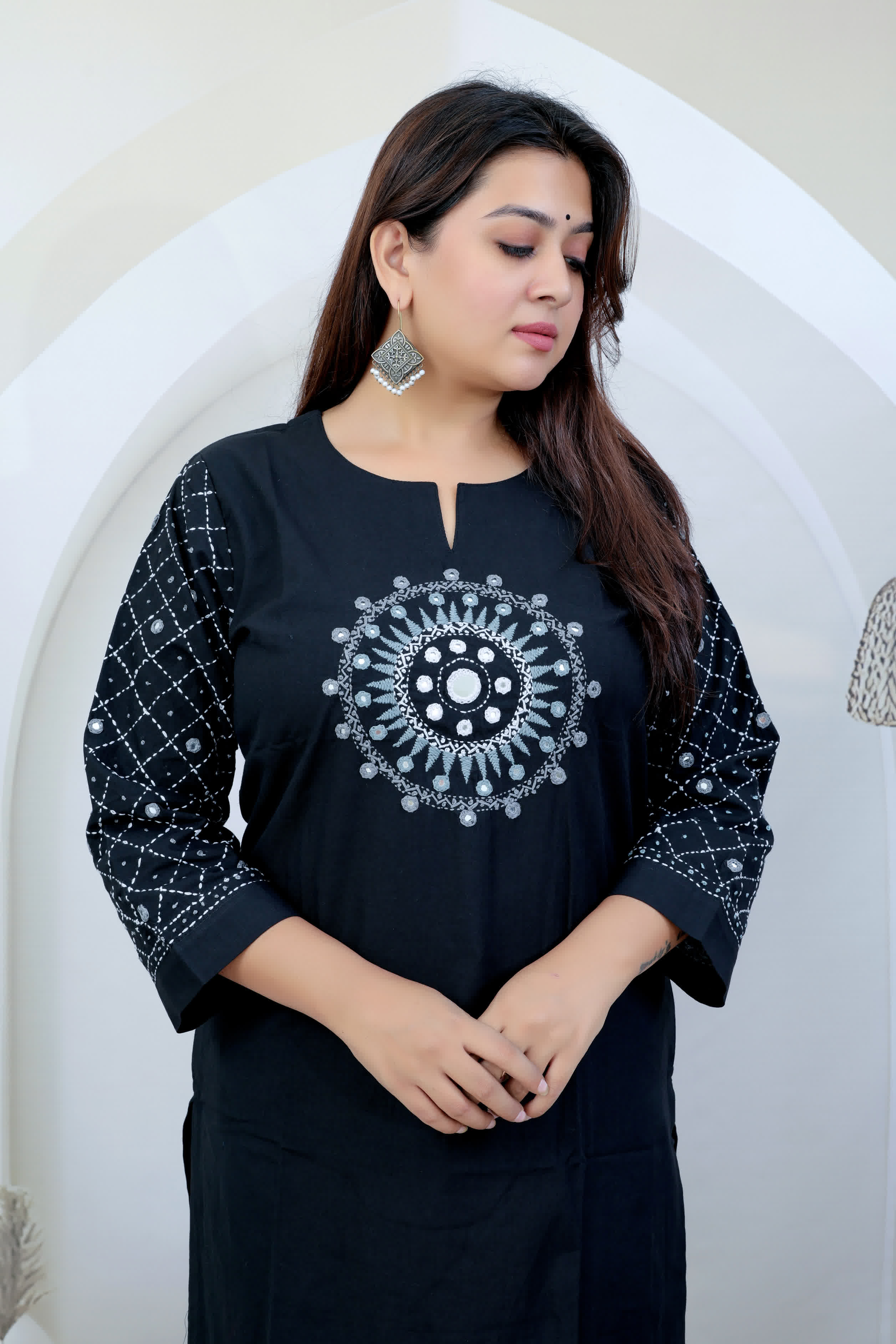 Akriti Embroidered Soft Cotton Kurti Set