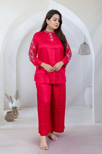 Drishti Embroidered Soft Muslin Co-ord set RAKHIYO