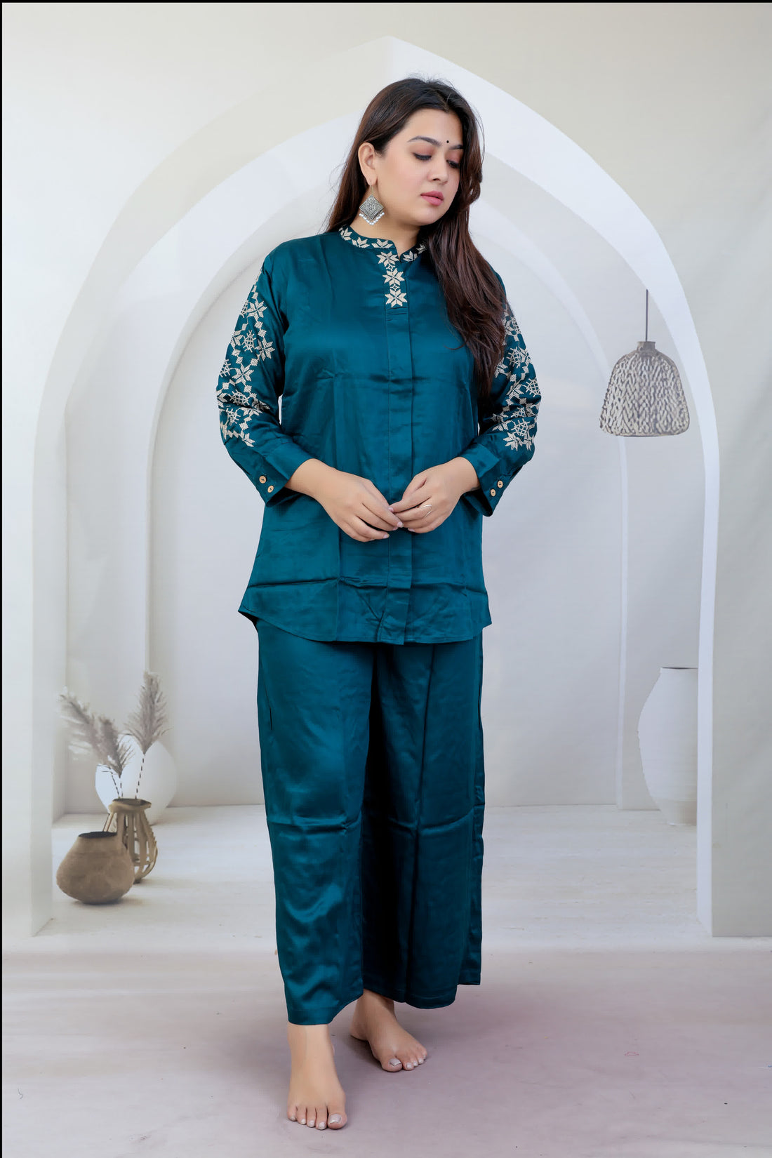 Drishti Embroidered Soft Muslin Co-ord set