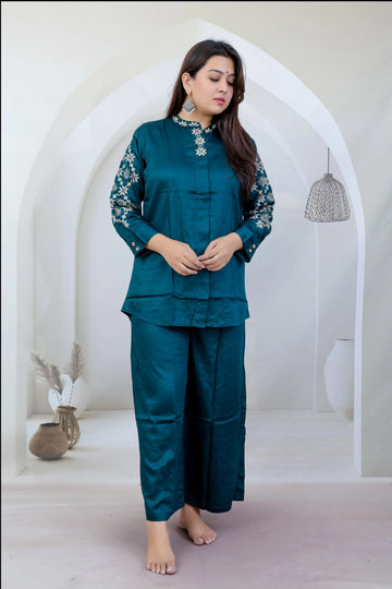 Drishti Embroidered Soft Muslin Co-ord set RAKHIYO