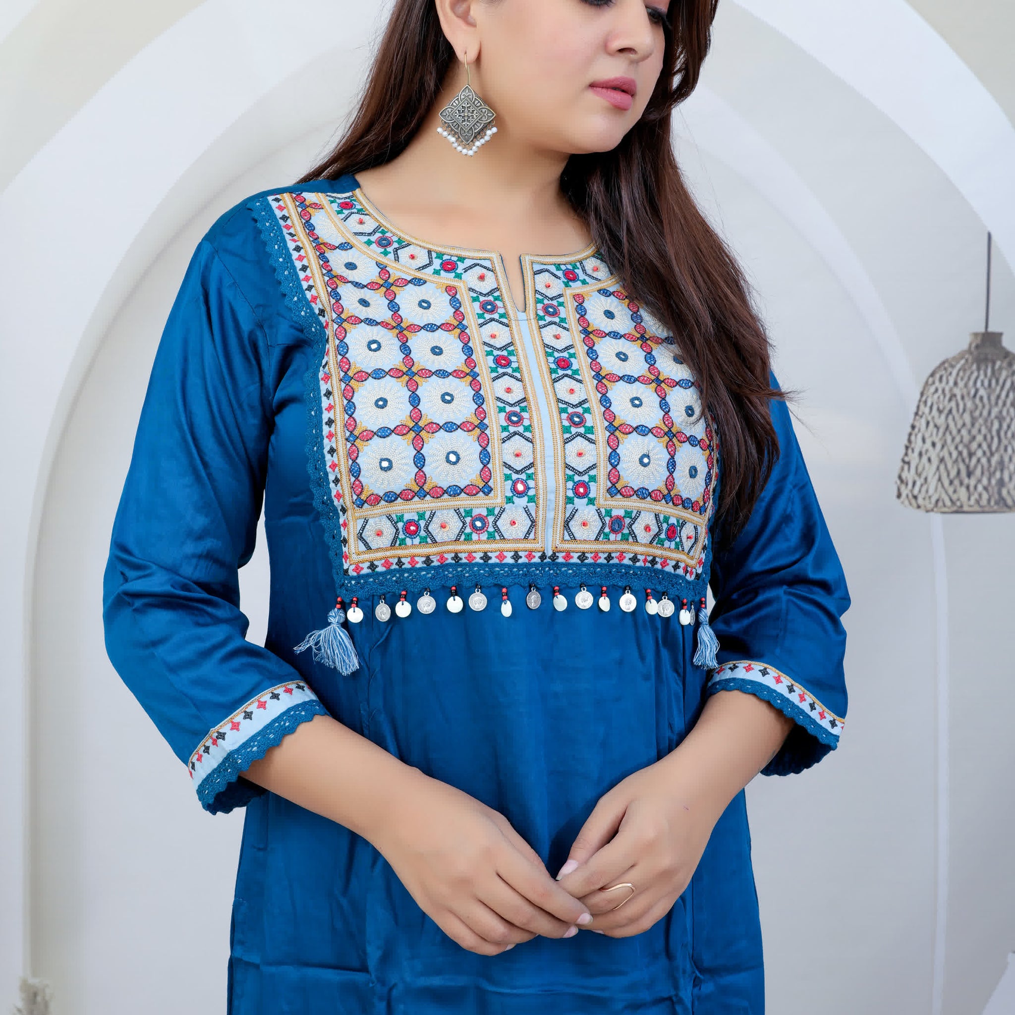 Ravya Soft Muslin Cotton Kutch Embroidered Kurti Set