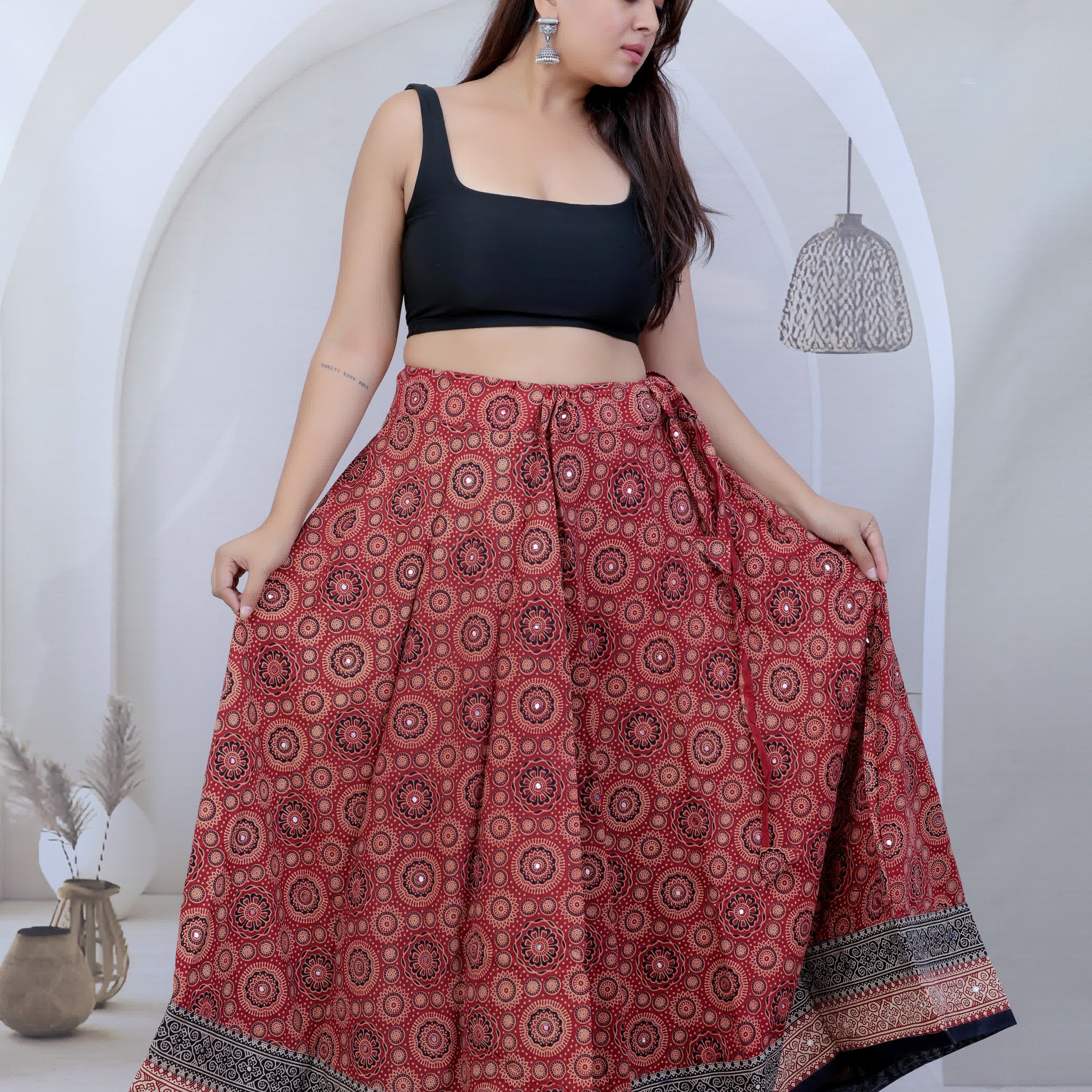 Ajarakh Mirror Cotton skirts