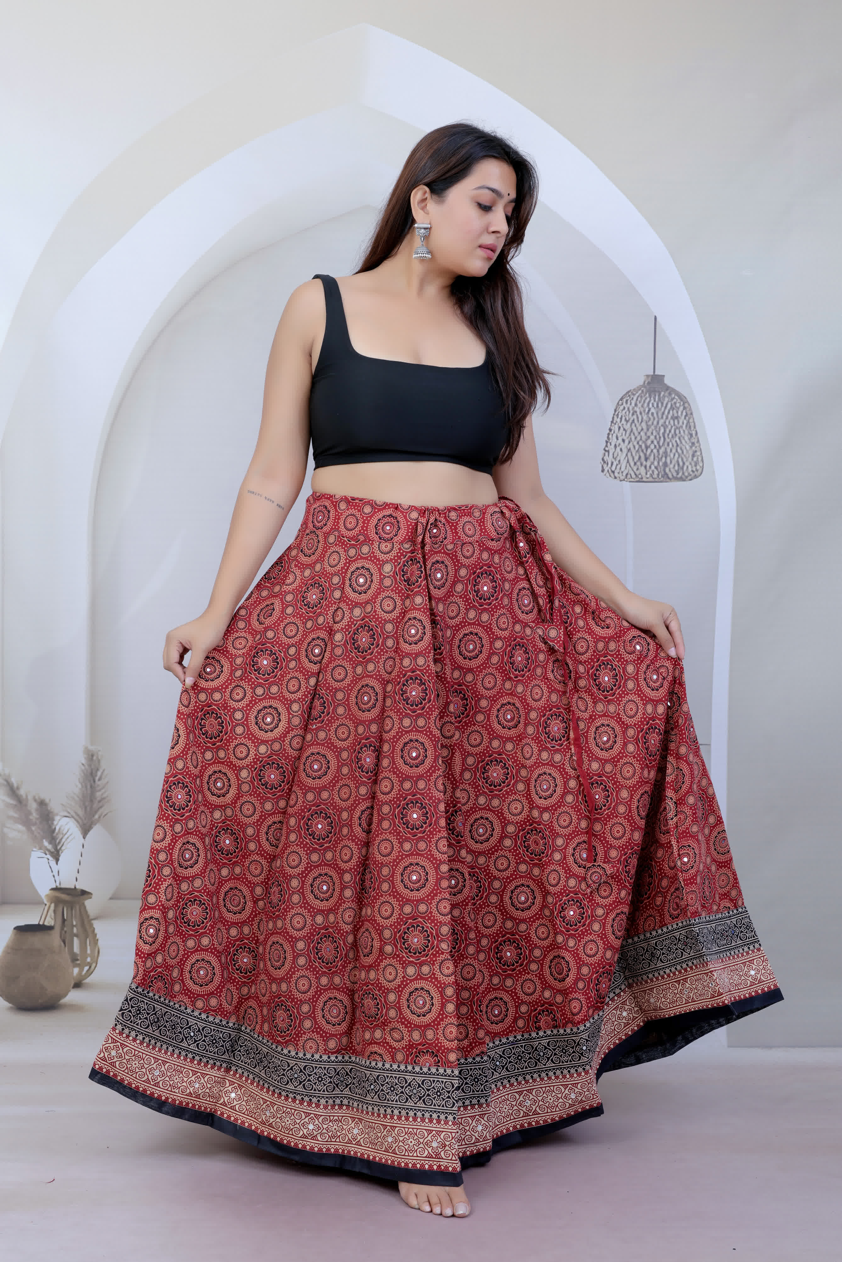 Ajarakh Mirror Cotton skirts
