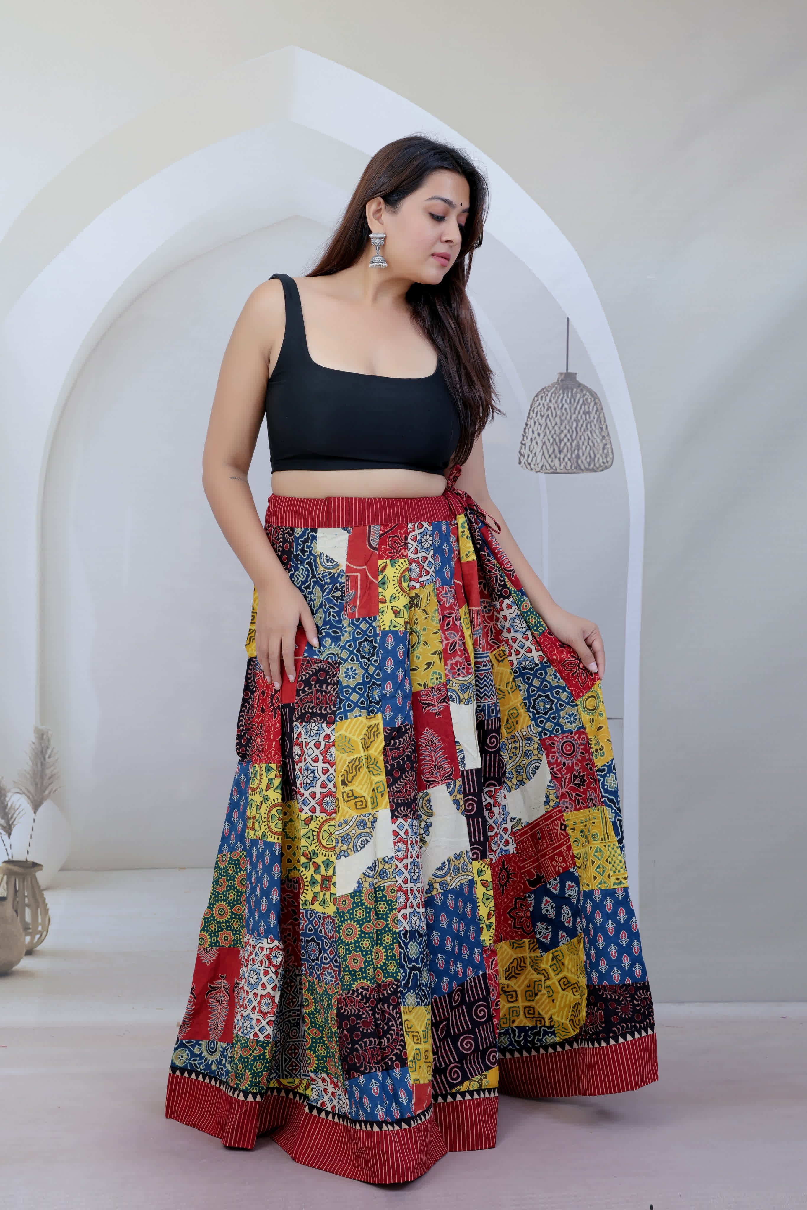 Cottom Ajarakh Patchwork Skirt