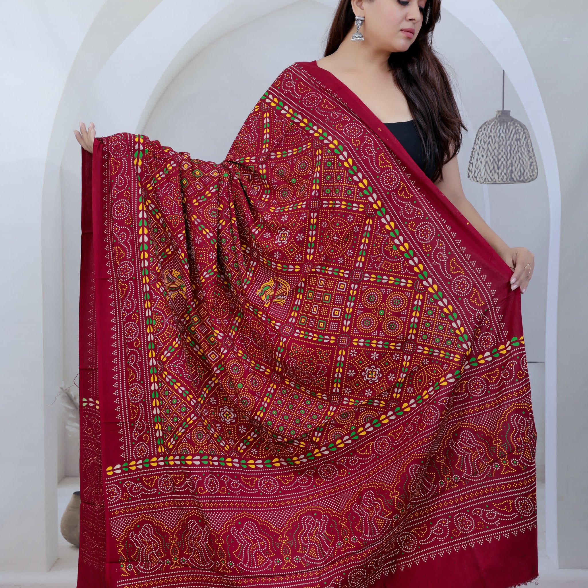 Ajarakh Bandhani Print Soft Cotton Dupatta